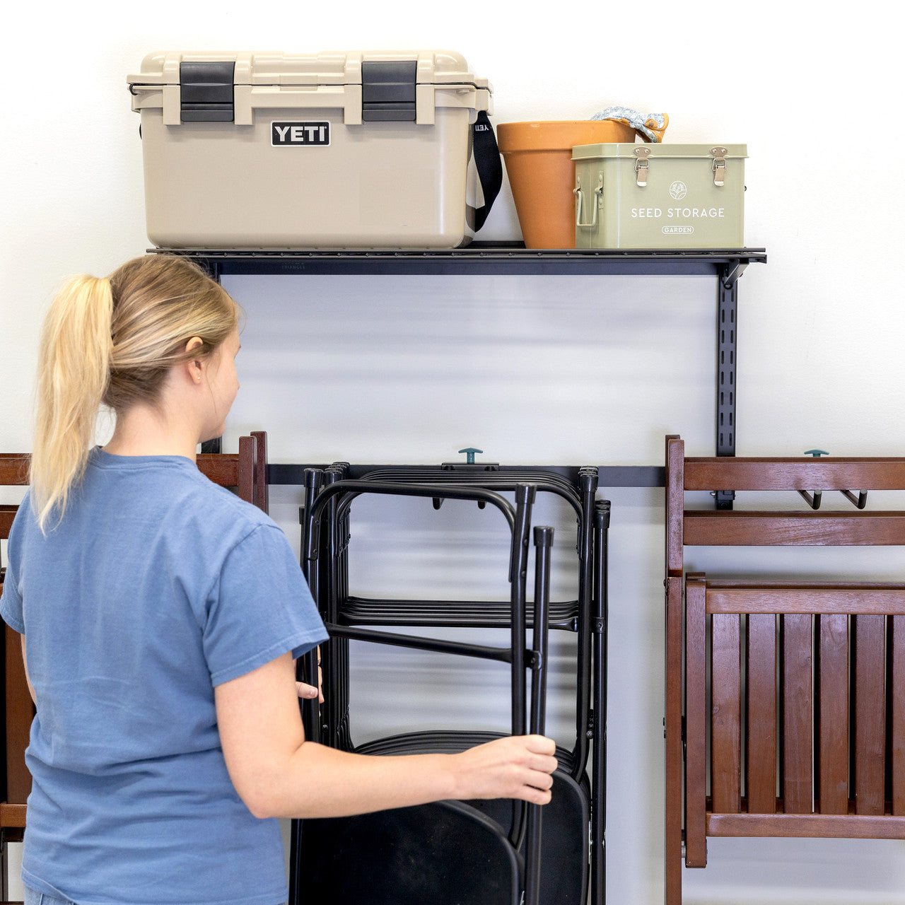 G-Chair + Shelf | Adjustable Wall Storage System | Holds 300 lbs