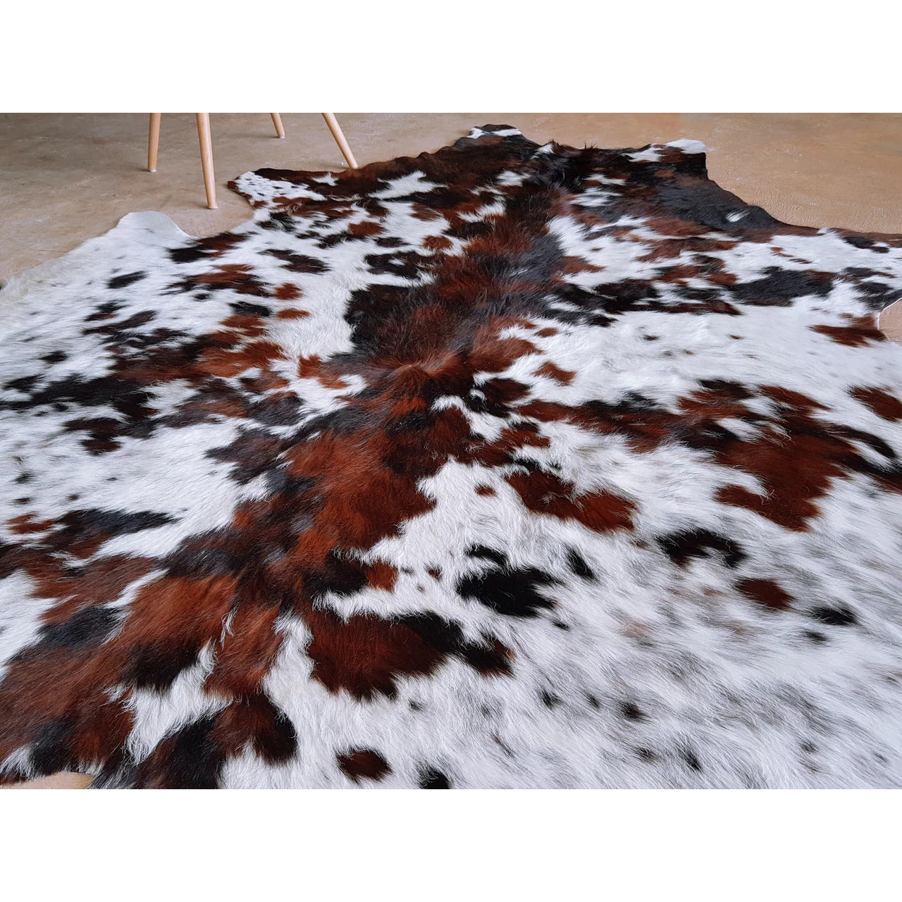 White Tricolor Cowhide Rug