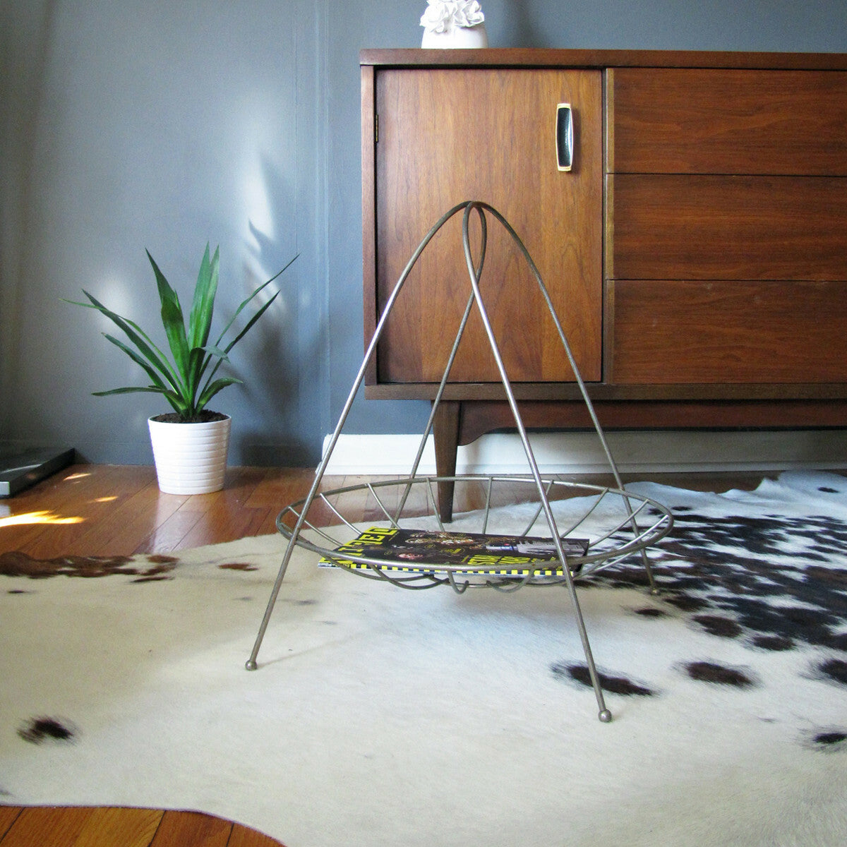 White Tricolor Cowhide Rug