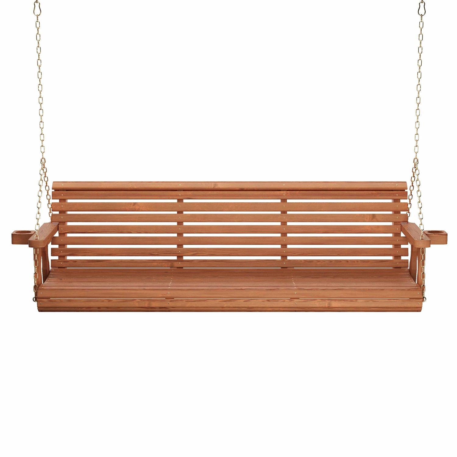 Amish Casual 6 Foot Roll Back Porch Swing in Cedar with Clearcoat
