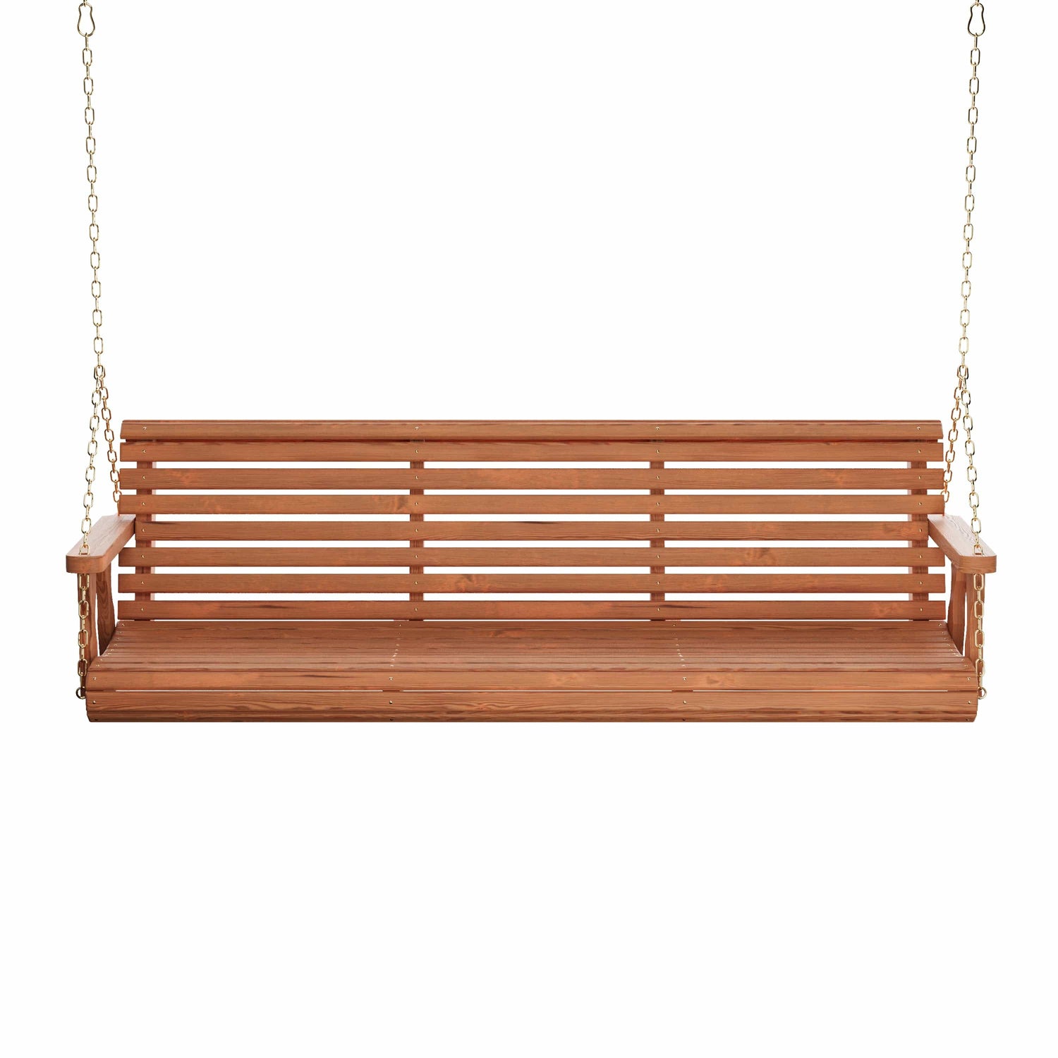 Amish Casual 6 Foot Roll Back Porch Swing in Cedar with Clearcoat