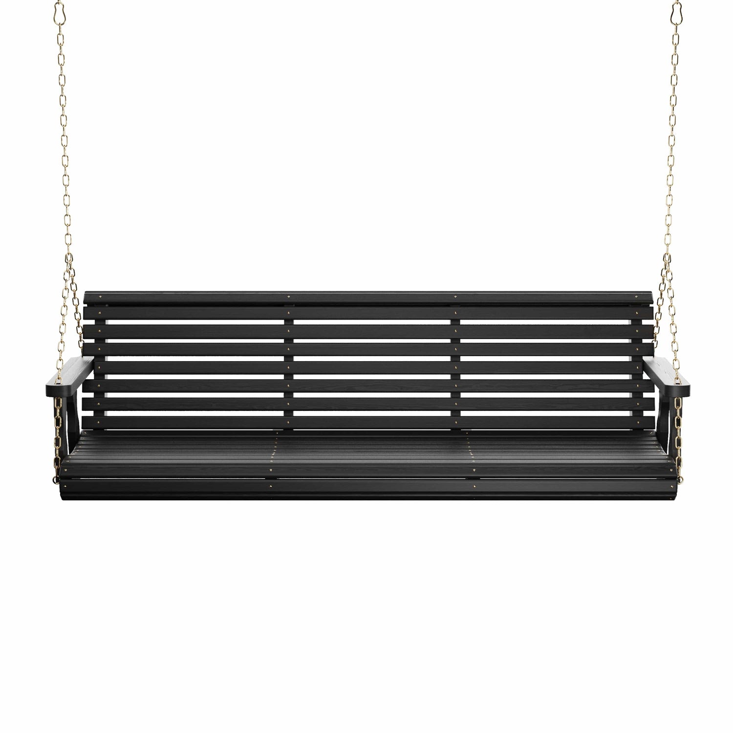 Amish Casual 6 Foot Roll Back Porch Swing in Black Stain