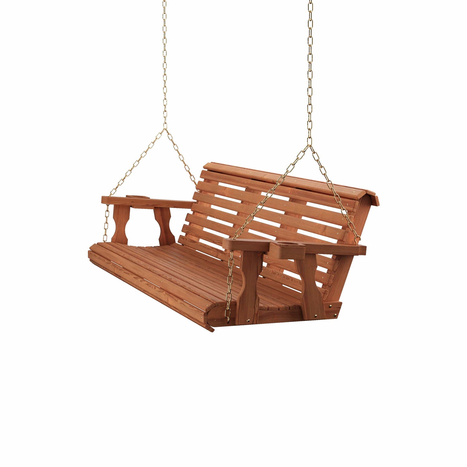 Amish Casual 6 Foot Roll Back Porch Swing in Cedar with Clearcoat