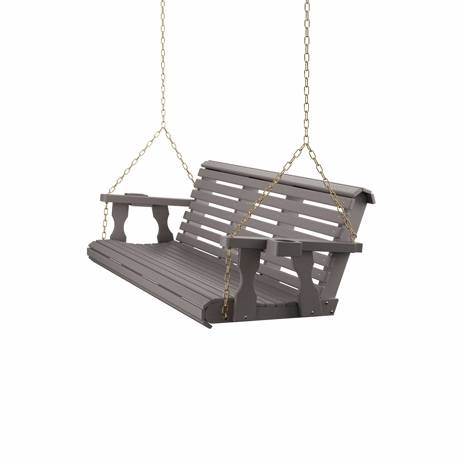 Amish Casual 6 Foot Roll Back Porch Swing in Grey Stain