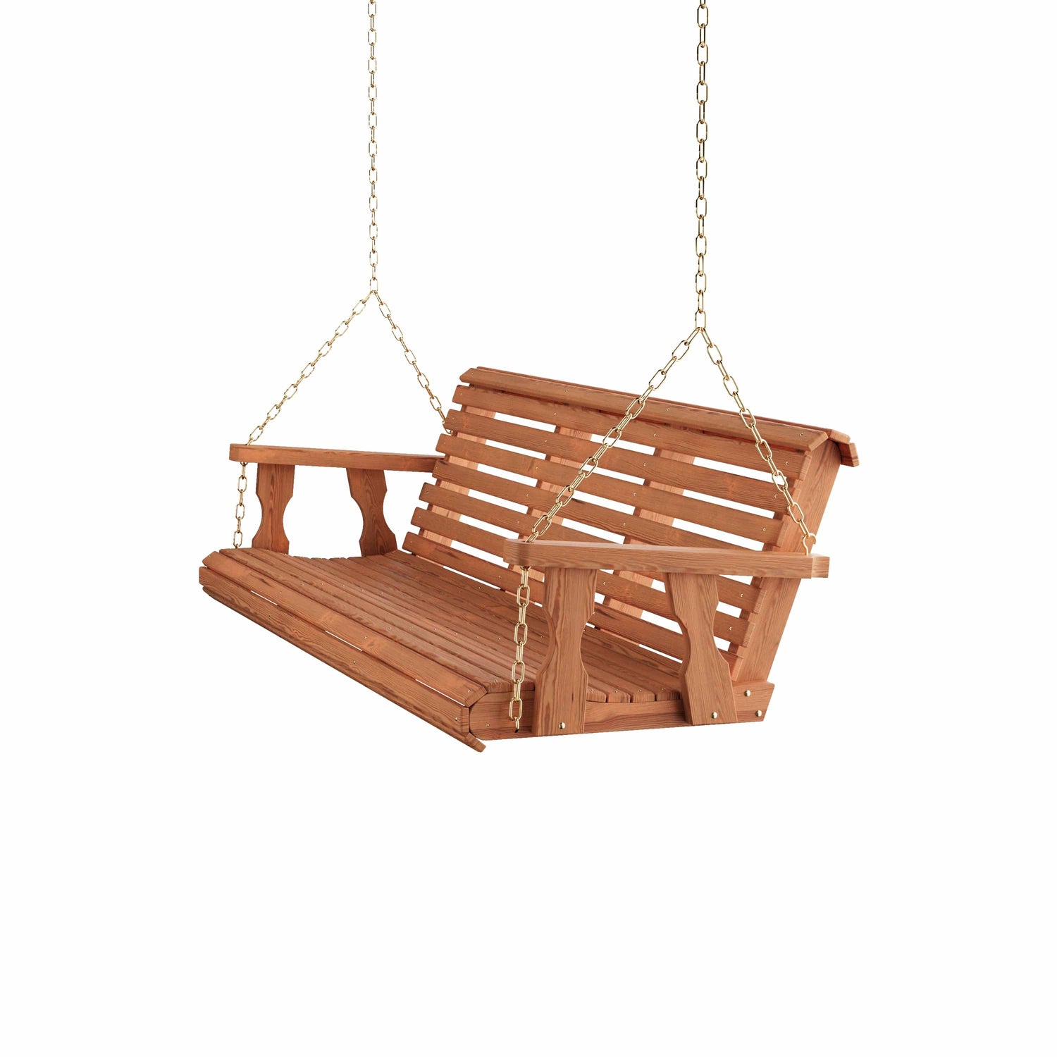 Amish Casual 6 Foot Roll Back Porch Swing in Cedar with Clearcoat