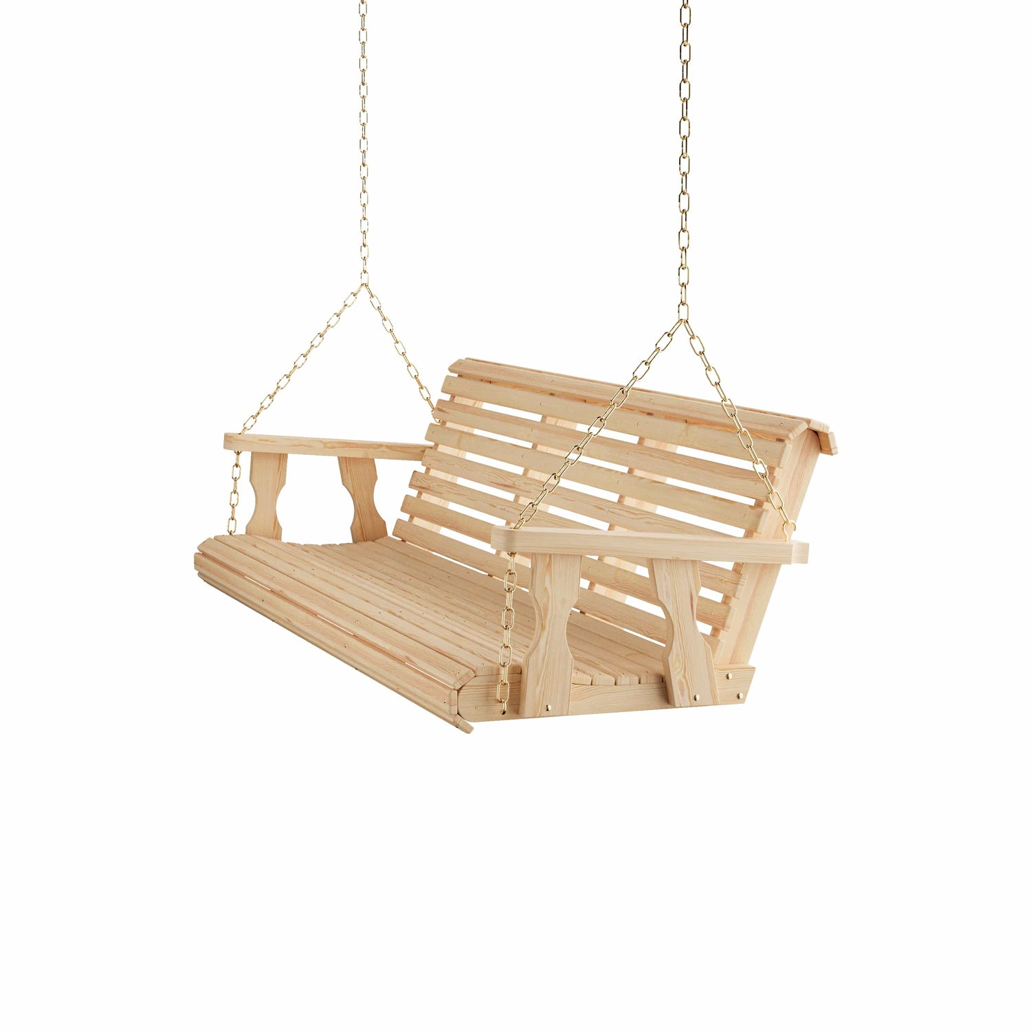 Amish Casual 6 Foot Unfinished Roll Back Porch Swing with Clearcoat