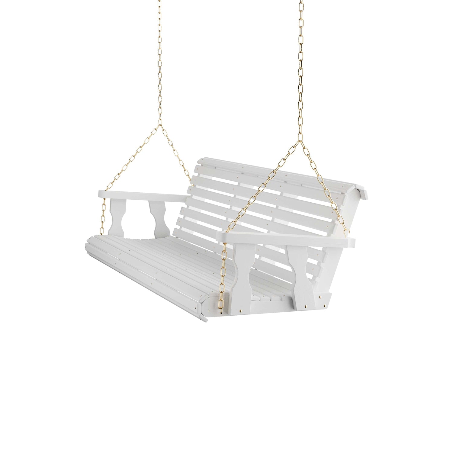 Amish Casual 3 Foot Roll Back Porch Swing in White Stain