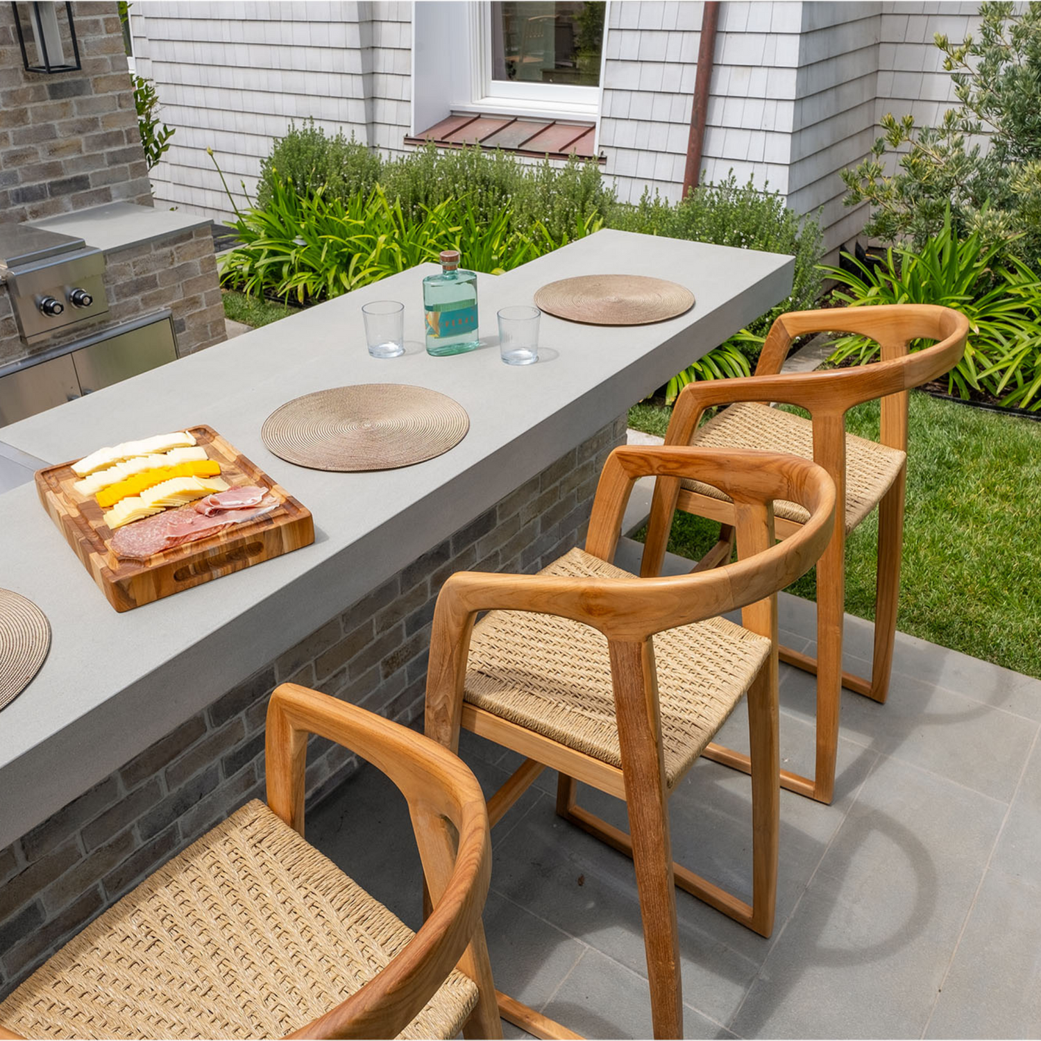Ubud Natural Teak Indoor/Outdoor Bar Stool