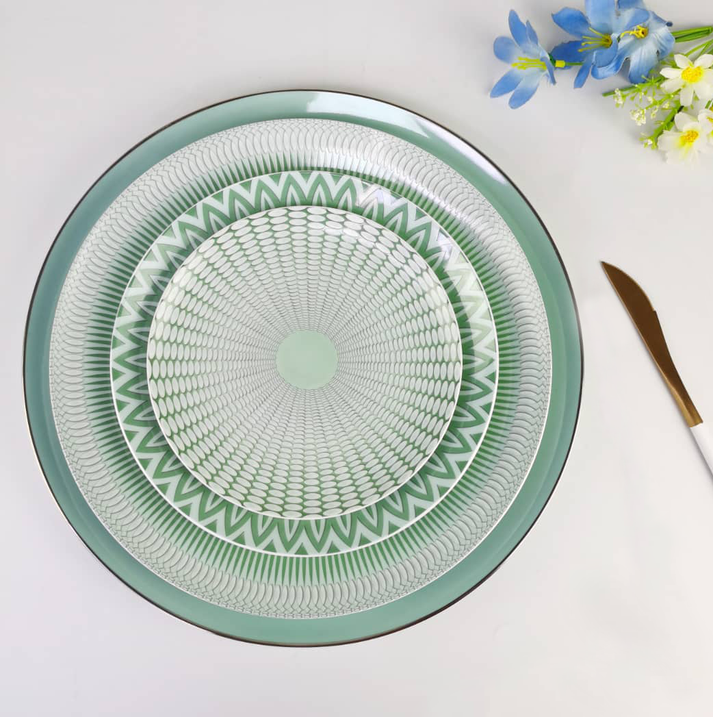 Verte 16-Piece Fine China Plate Set Serves 4