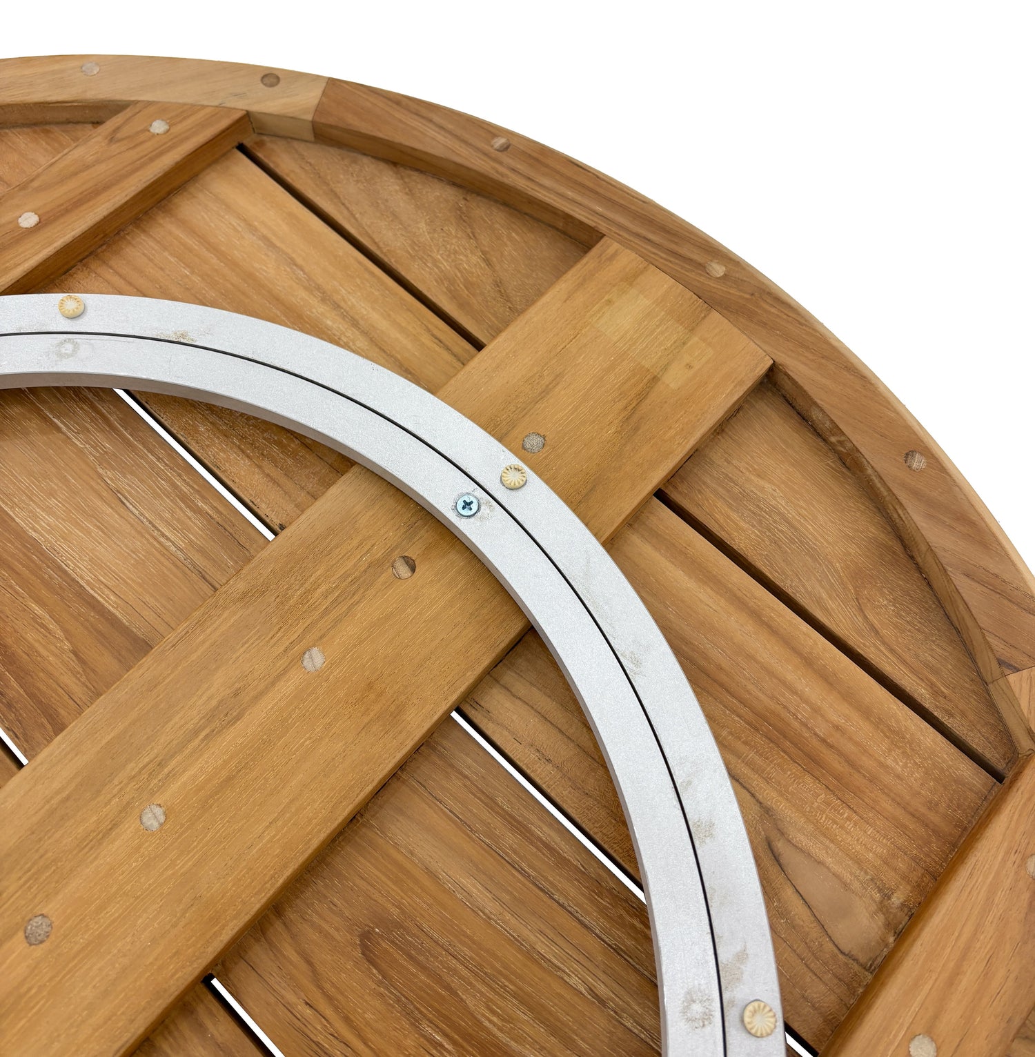 Natural Teak Slatted Lazy Susan 31