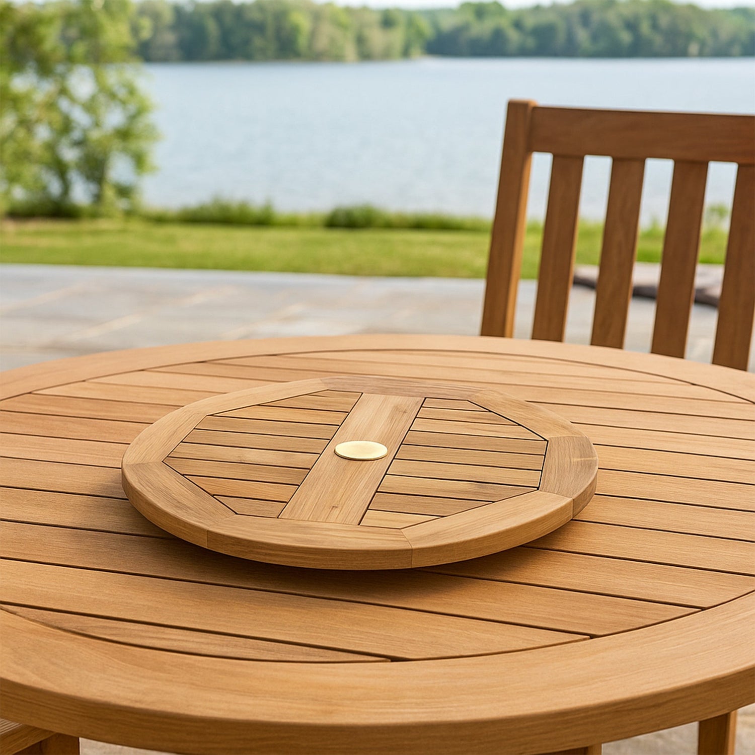 Natural Teak Lazy Susan - 24