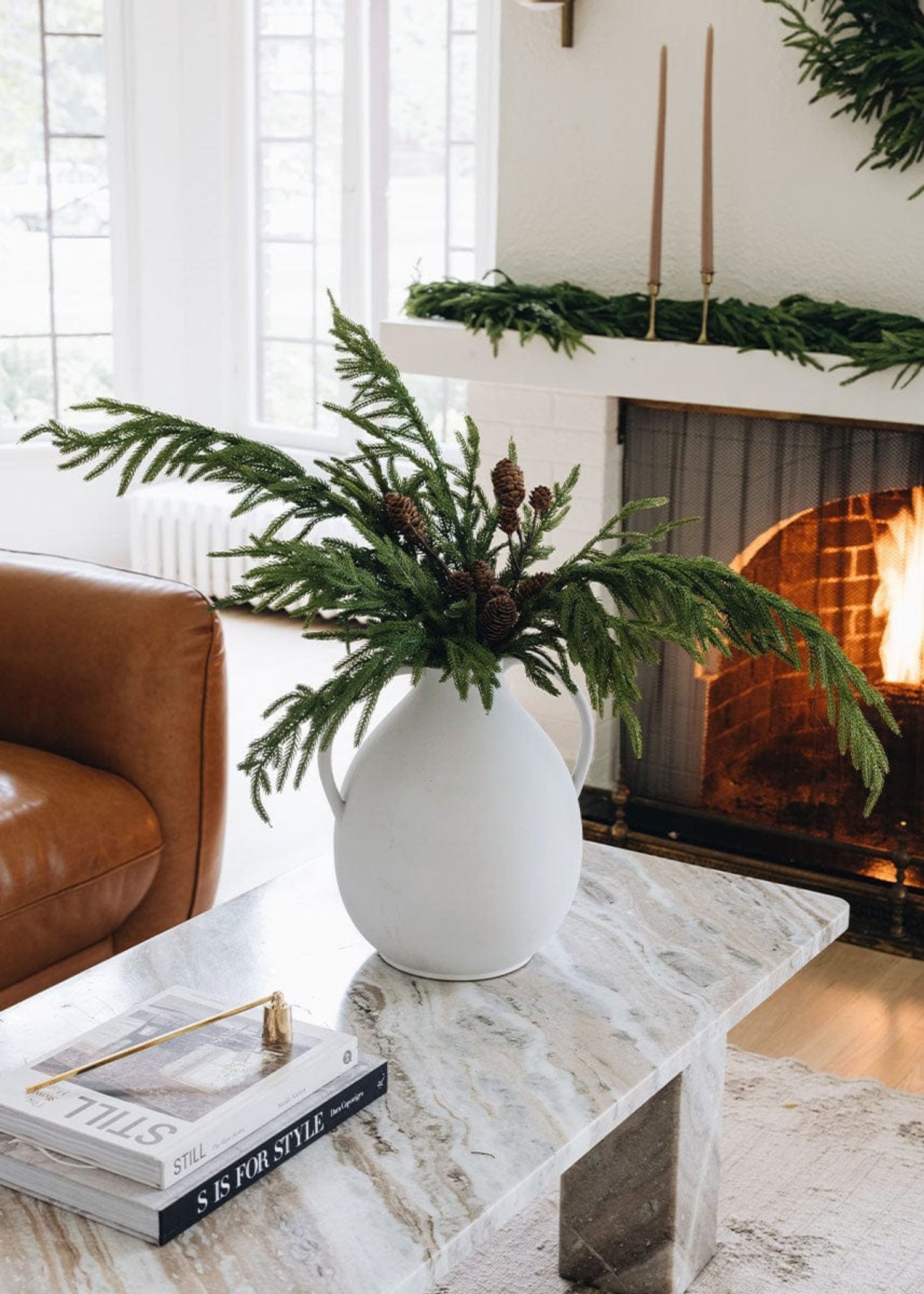 Artificial Pine Cone Branch Winter Decor - 28.5