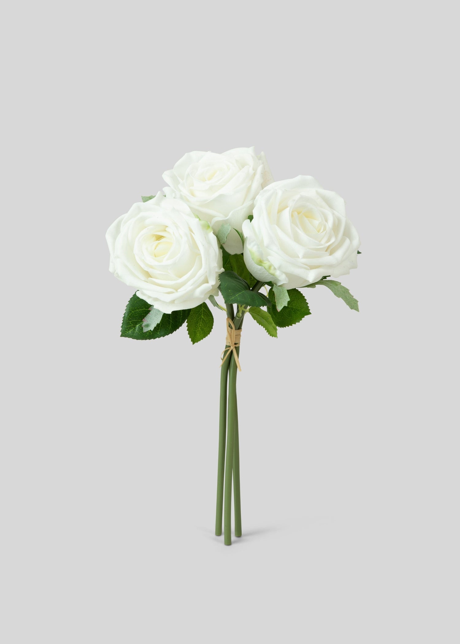 Artificial Flower Bundle of White Natural Touch Roses - 11.5