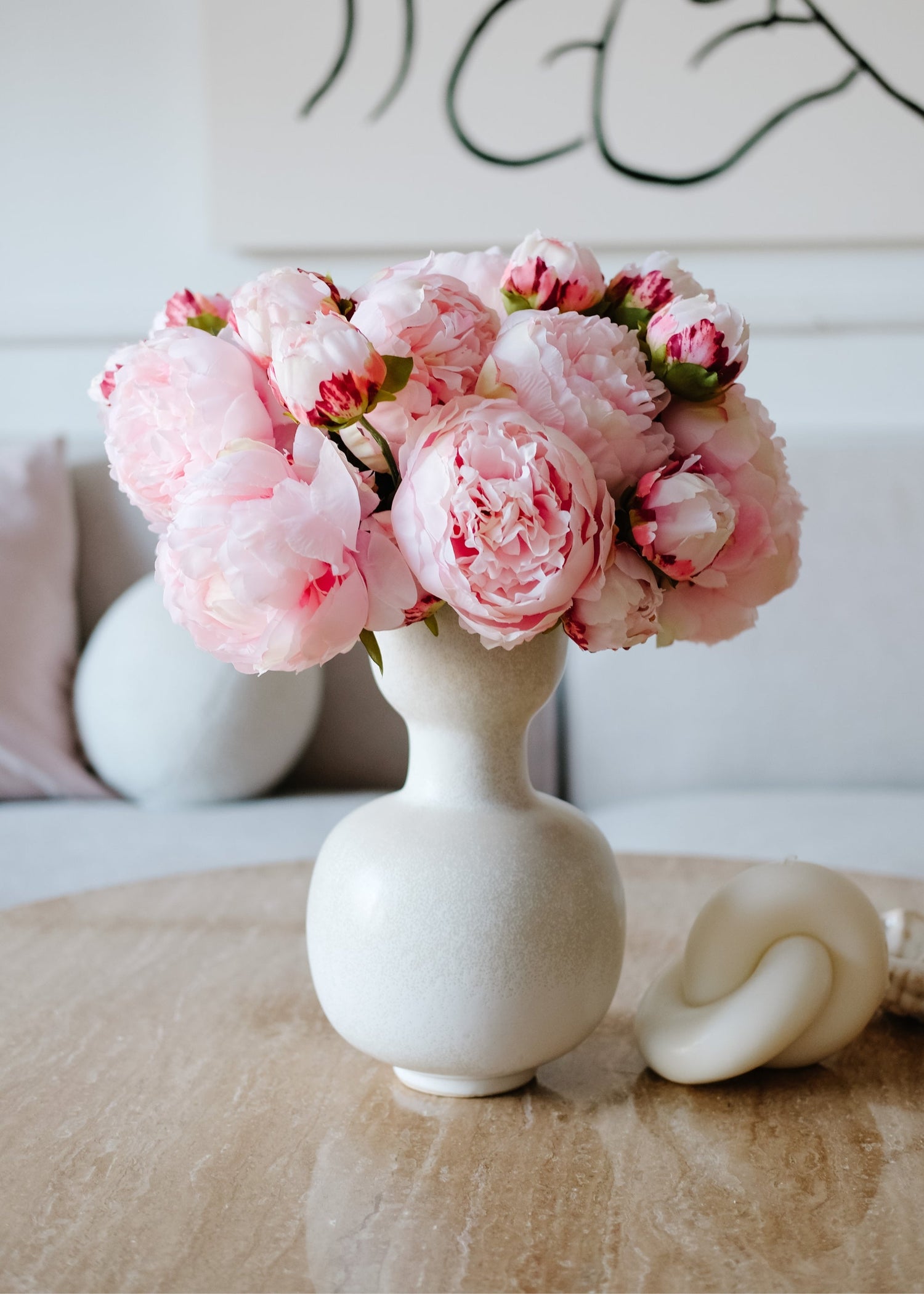 Pink Peony Faux Flower Bundle of Peonies - 21