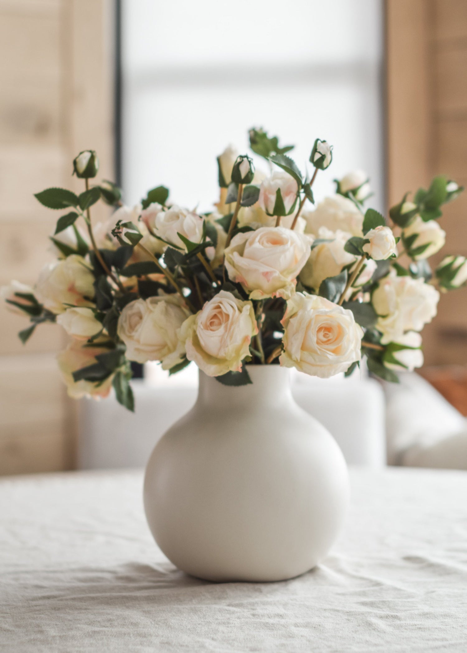 Artificial Roses in Cream - 27.5