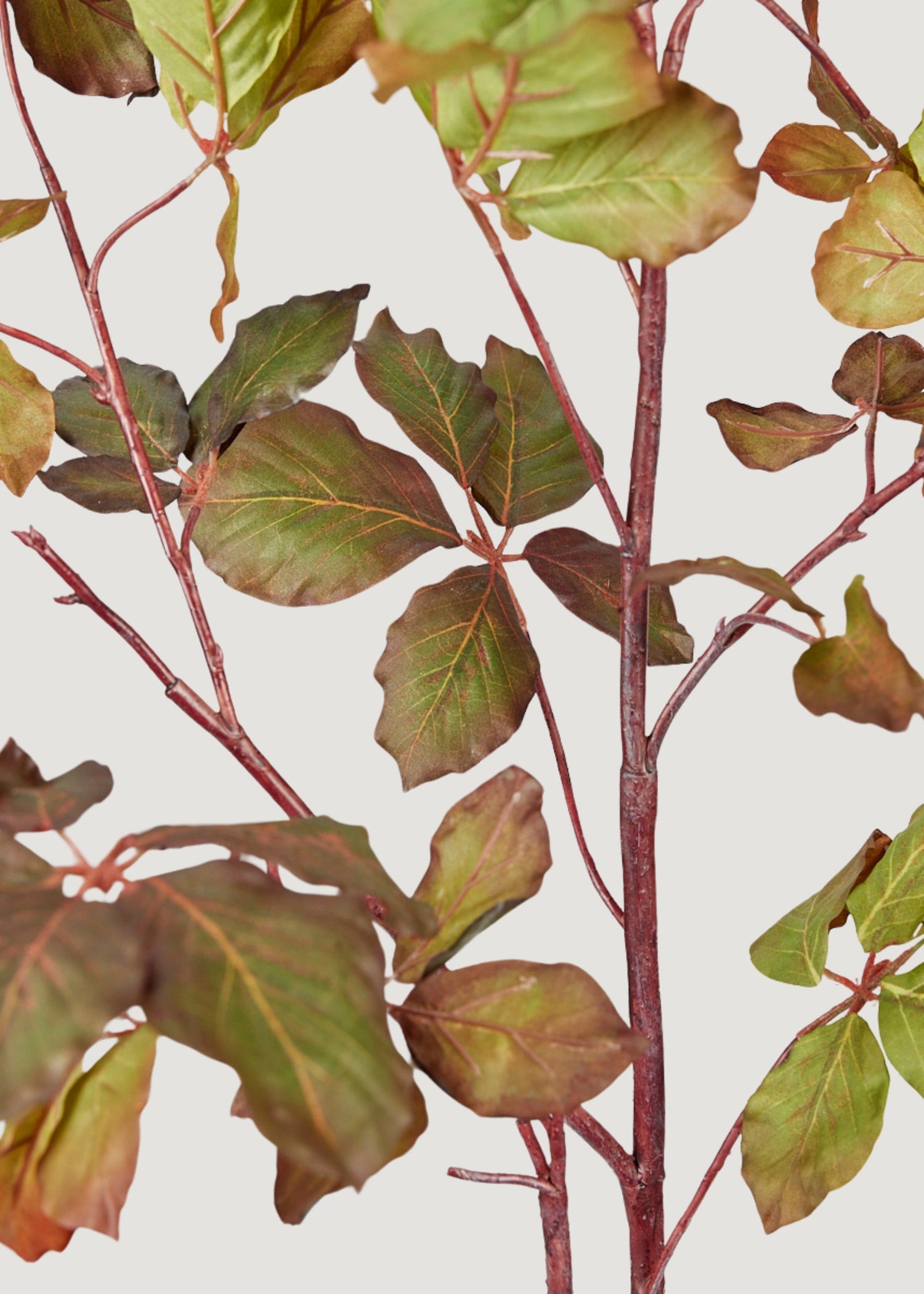 Tall Burgundy Green Faux Chestnut Leaf Branch - 47