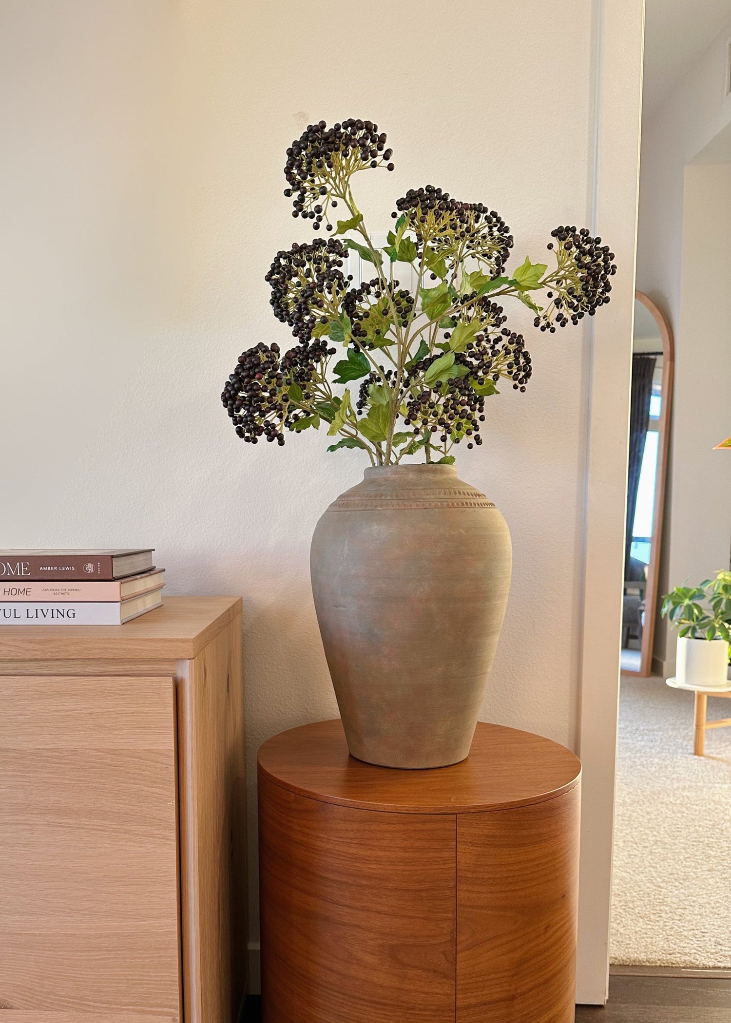 Burgundy Artificial Berry Cluster Branch - 39.5