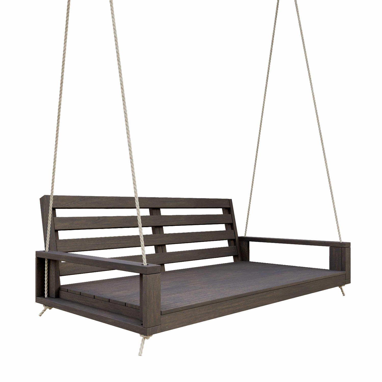 Amish Casual Waterford Hanging Bed Swing for Porch, Twin Dark Walnut