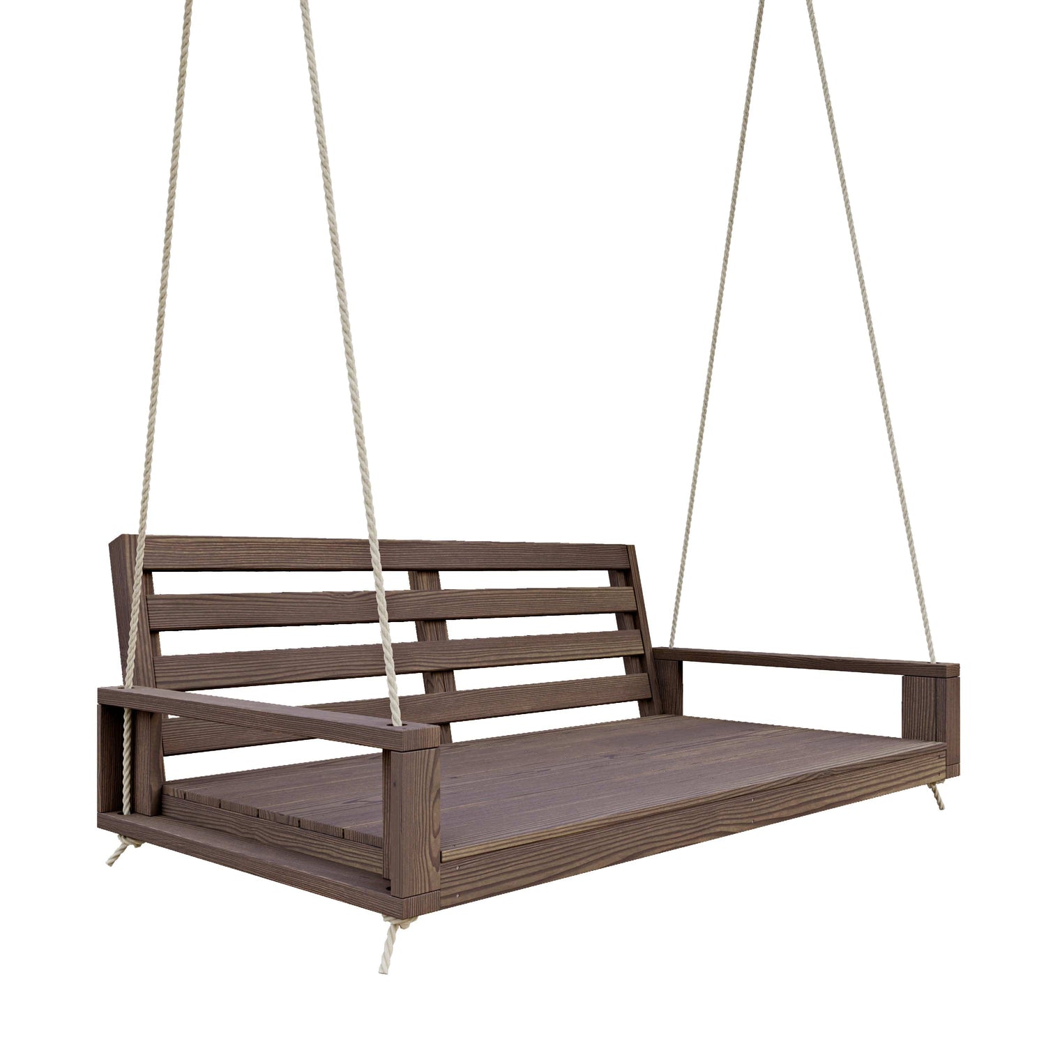 Amish Casual Waterford Hanging Bed Swing for Porch, 6 Ft Oak with Clearcoat