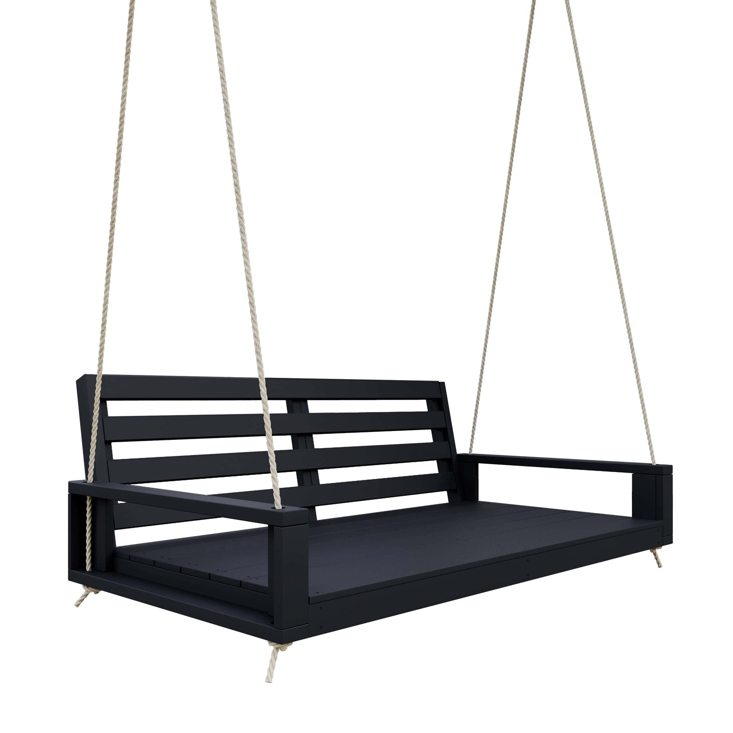 Amish Casual Waterford Hanging Bed Swing for Porch, 6 Ft Black