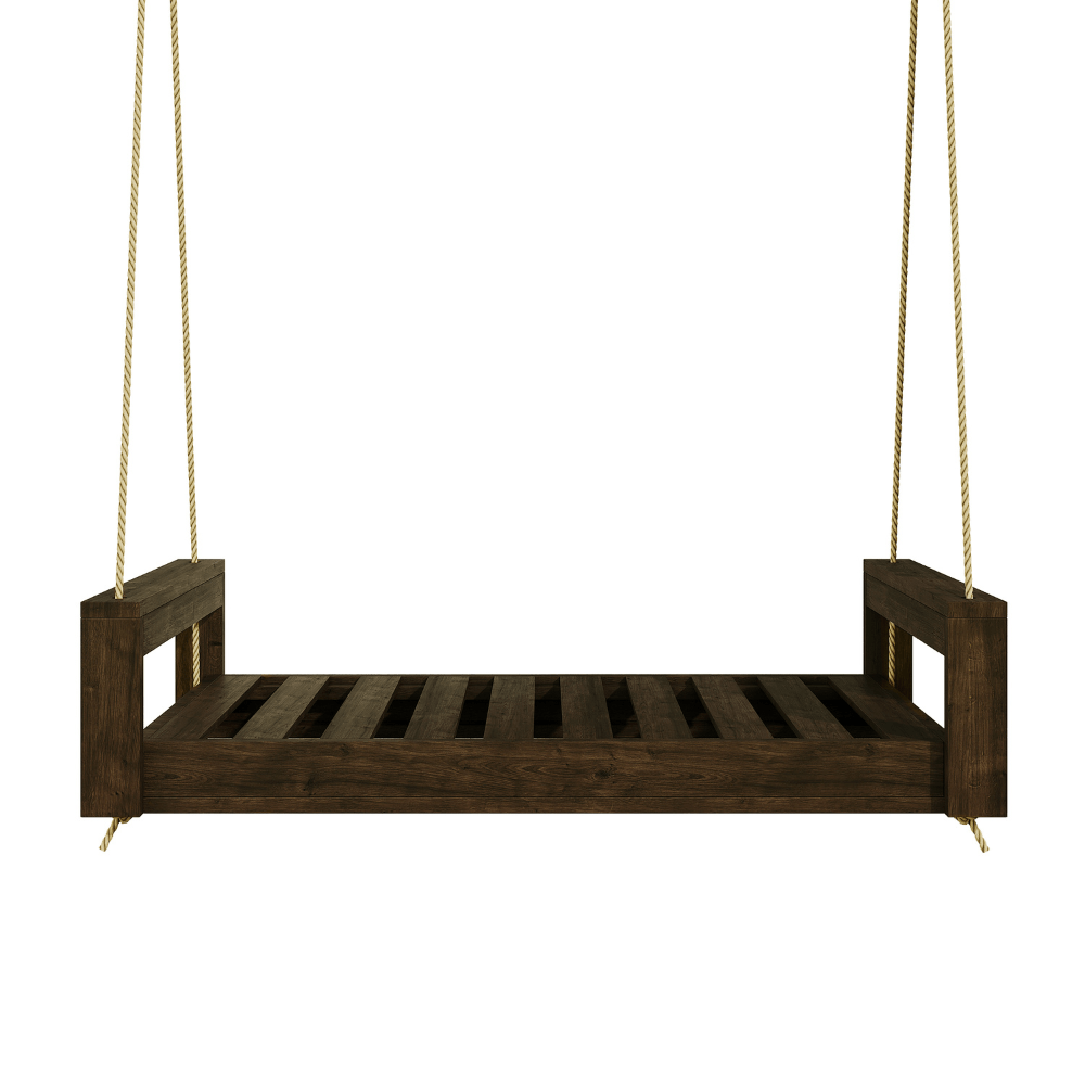 Amish Casual Lancaster Daybed Swing Bed, 4 Ft Dark Walnut with Clearcoat