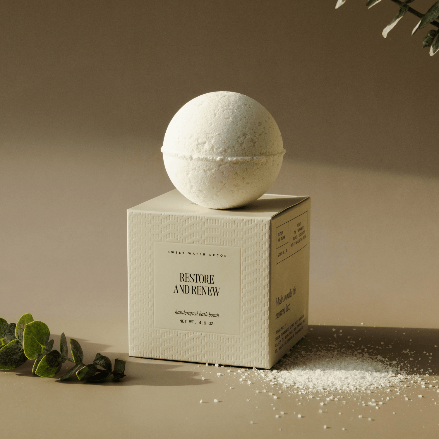 Restore and Renew White Eucalyptus 4.6 oz Bath Bomb