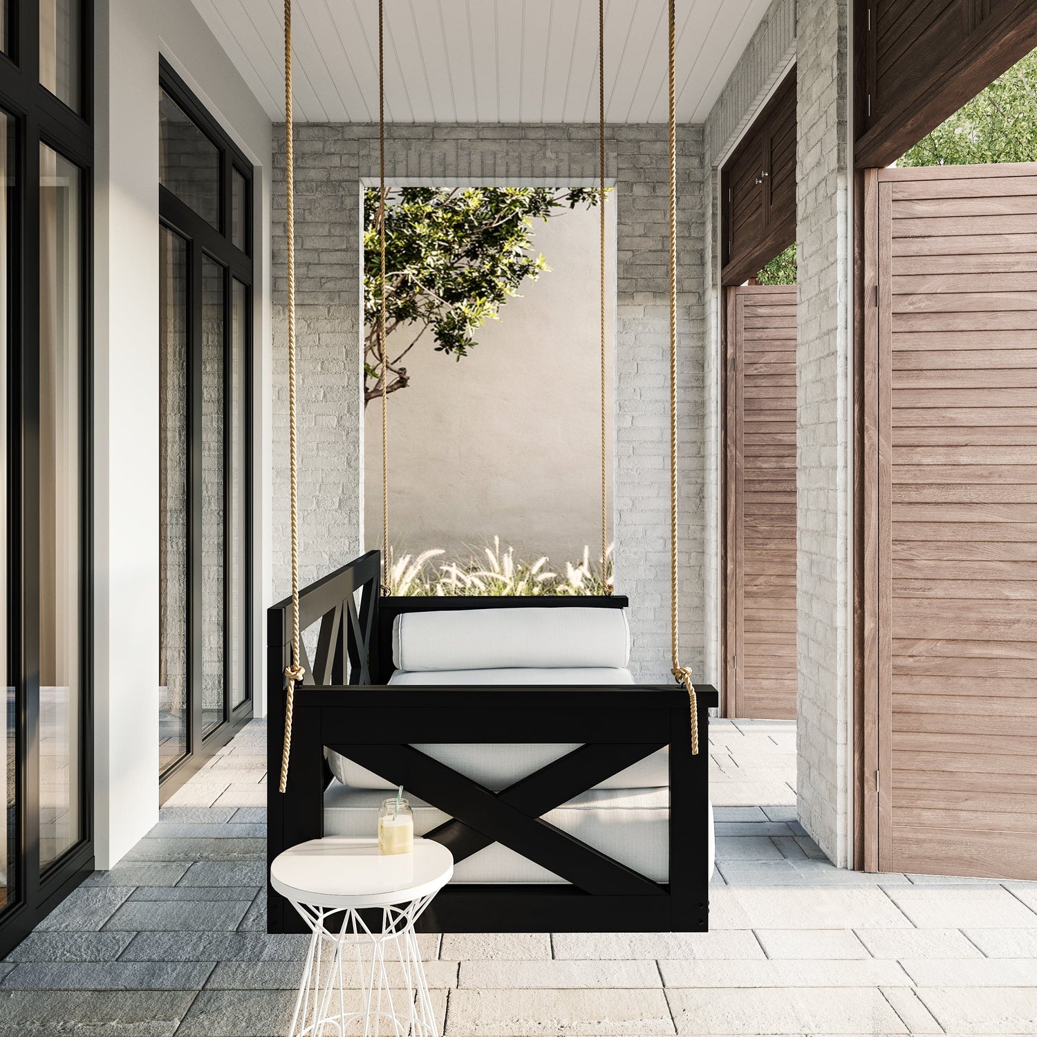 Amish Casual The Bradford Twin Swing Bed, Unfinished