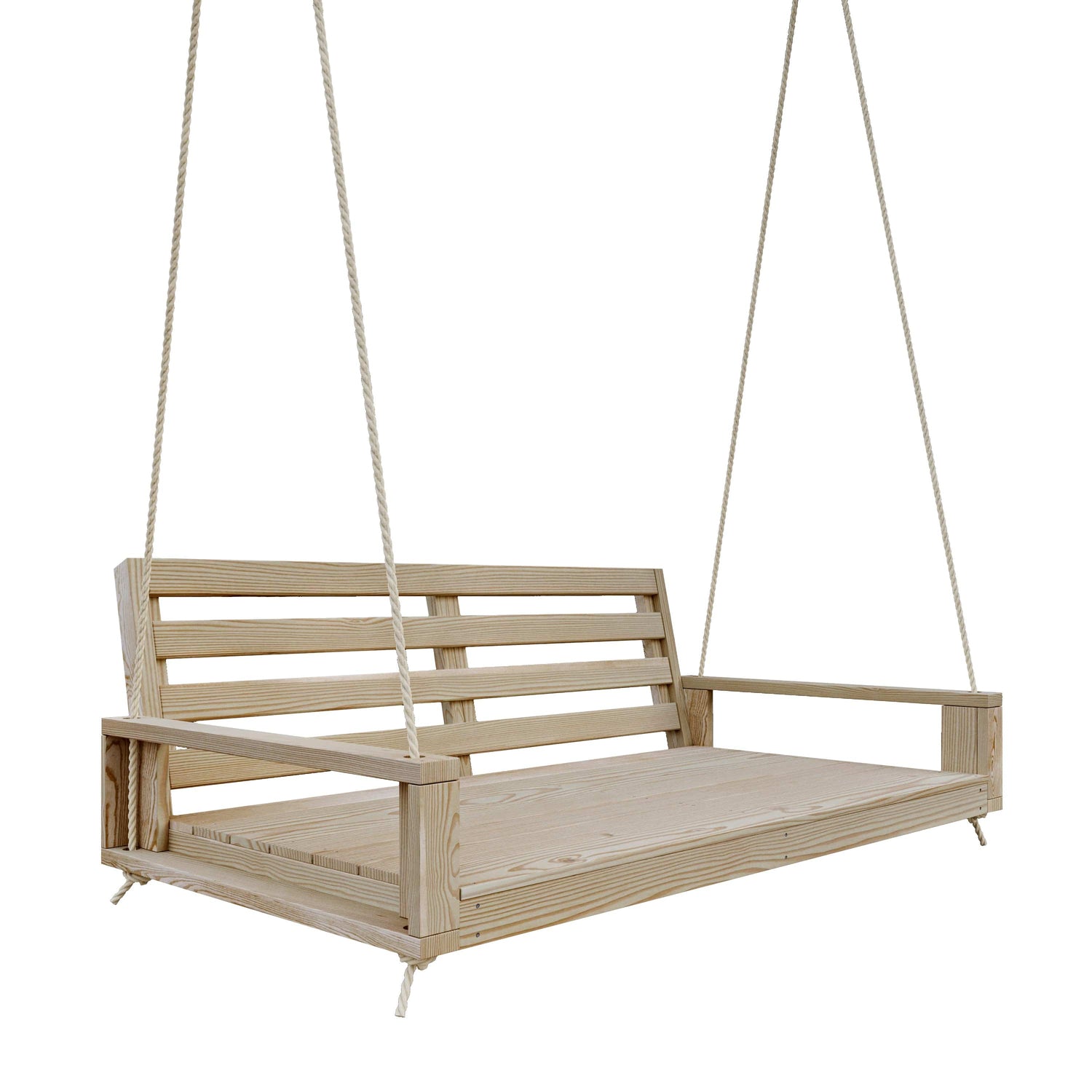 Amish Casual Waterford Hanging Bed Swing for Porch, 5 Ft Unfinished with Clearcoat