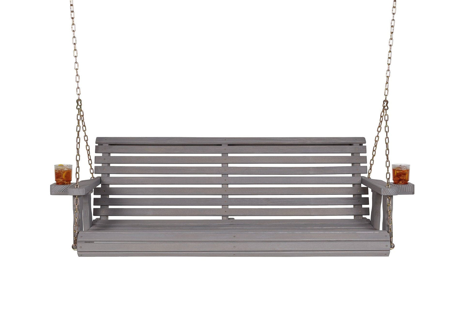Amish Casual 5 Foot Roll Back Porch Swing in Grey Stain