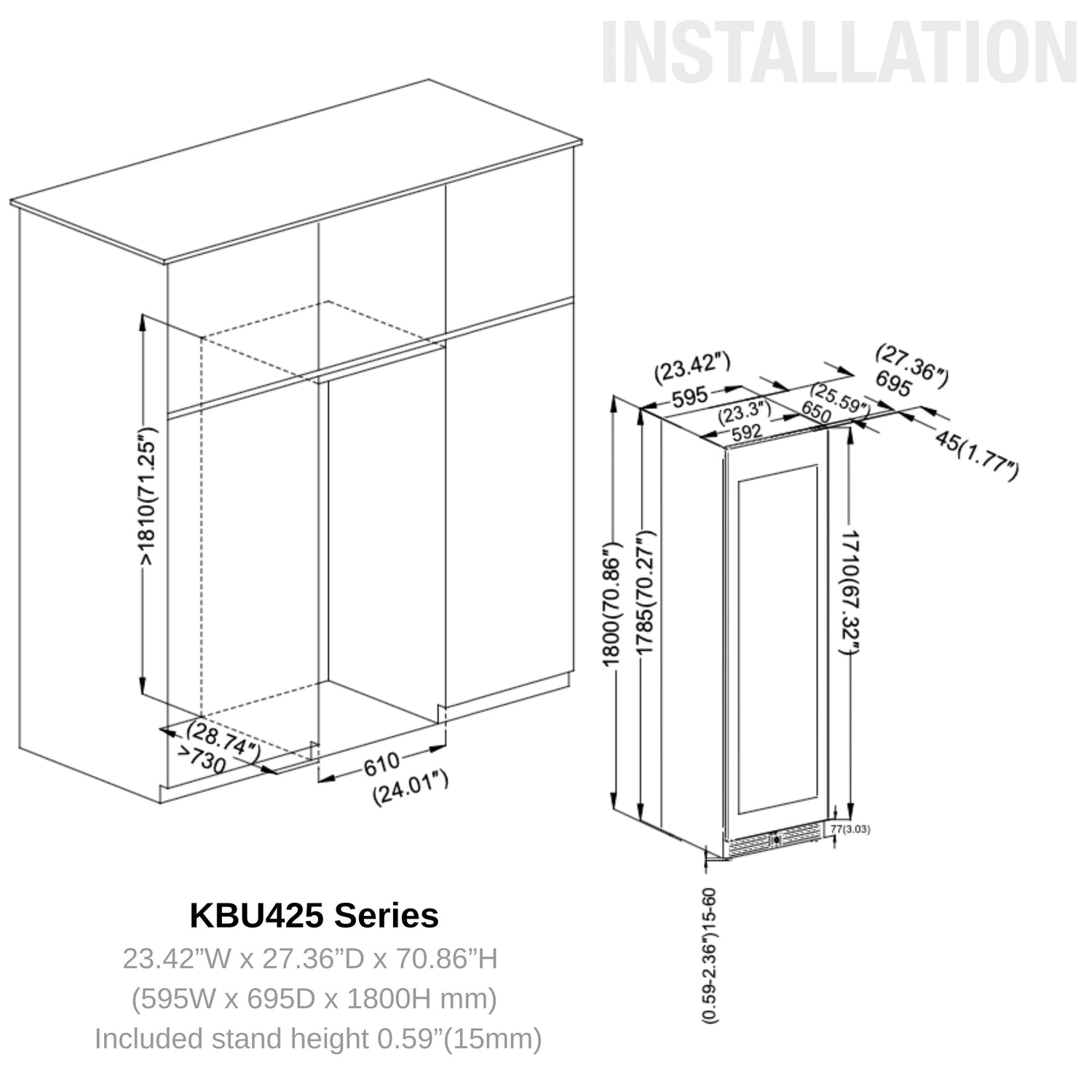 Tall Dual Zone Upright Wine Cooler | Low-E Glass & Silent Cooling