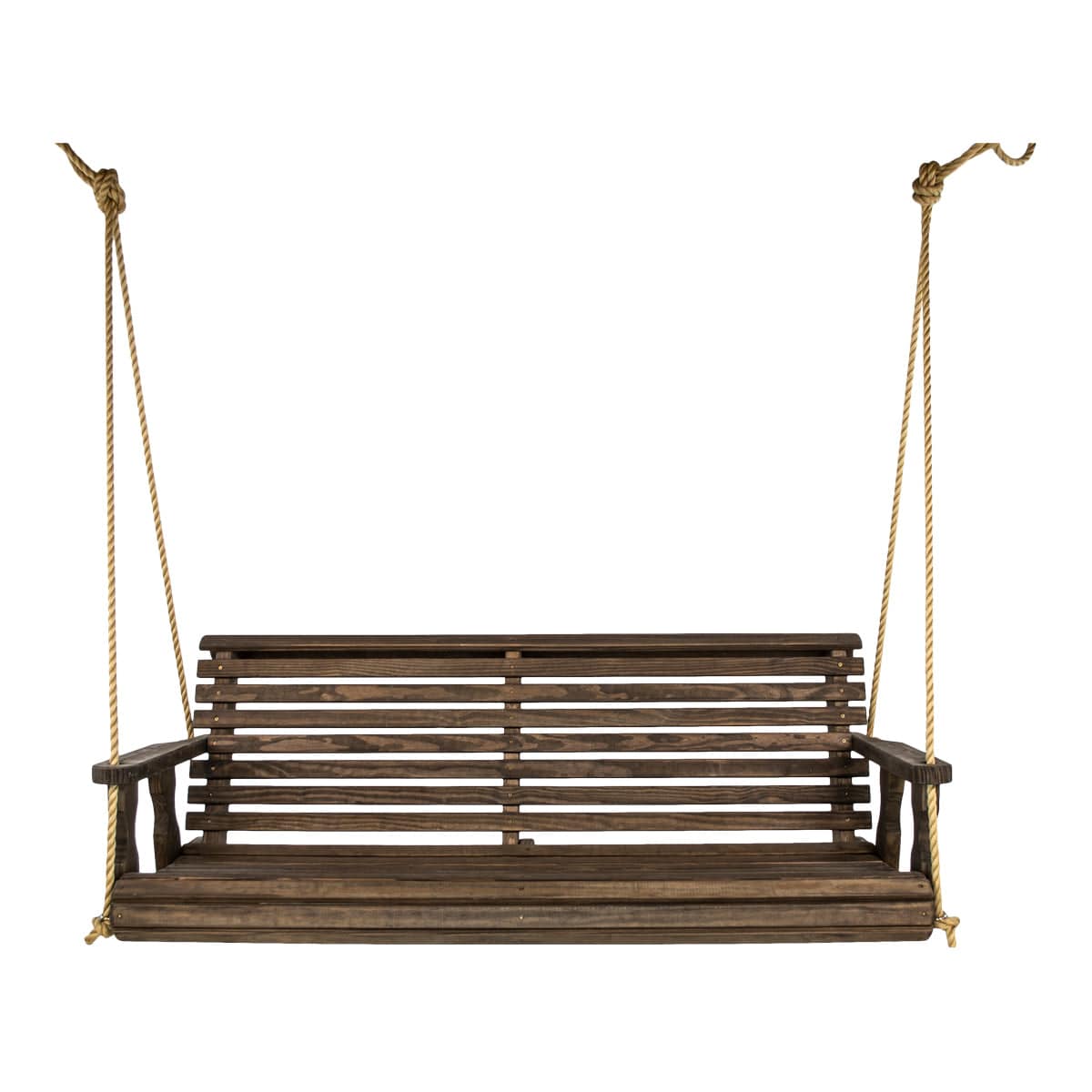 Amish Casual 4 Foot Roll Back Porch Swing in Dark Walnut Stain