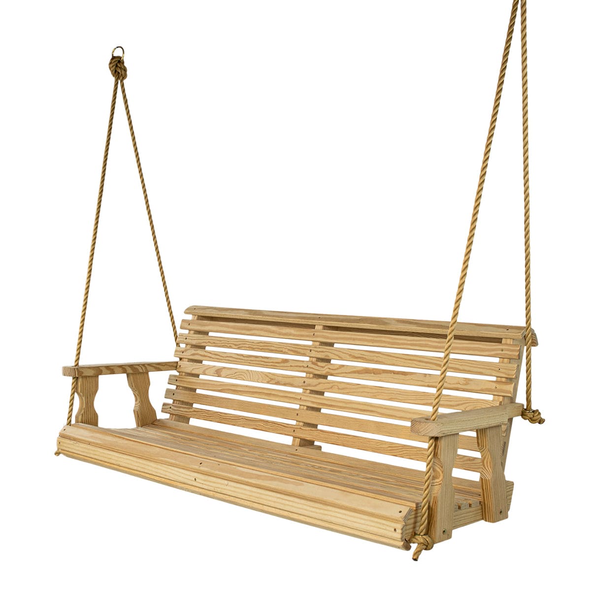 Amish Casual 4 Foot Unfinished Roll Back Porch Swing with Clearcoat