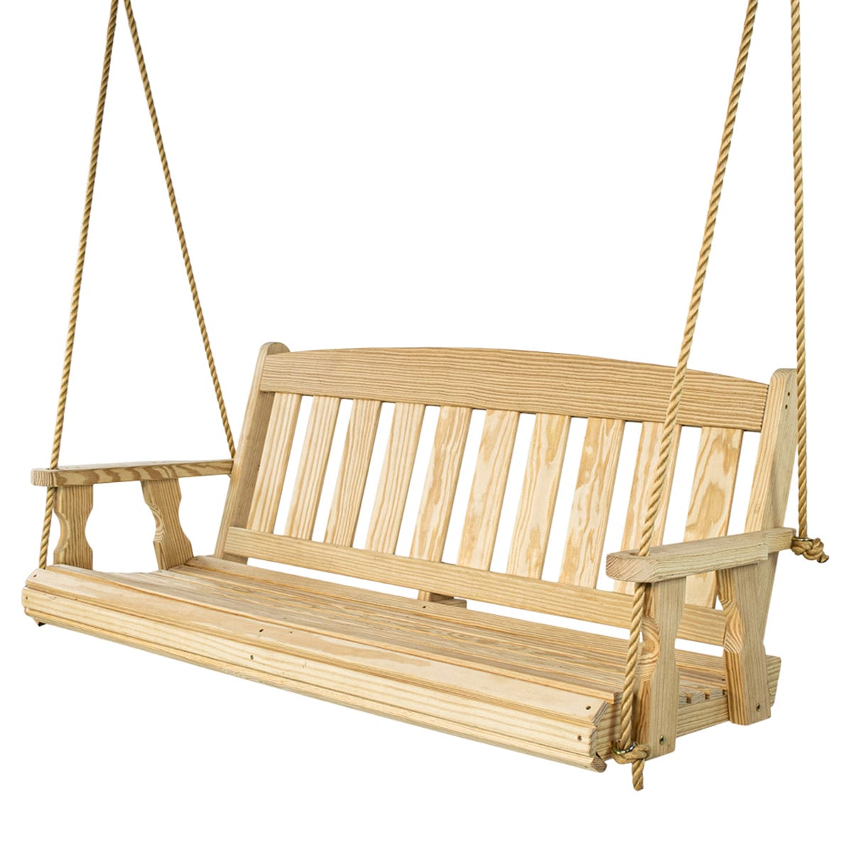 Amish Casual 4 Foot Clearcoated Unfinished Mission Porch Swing