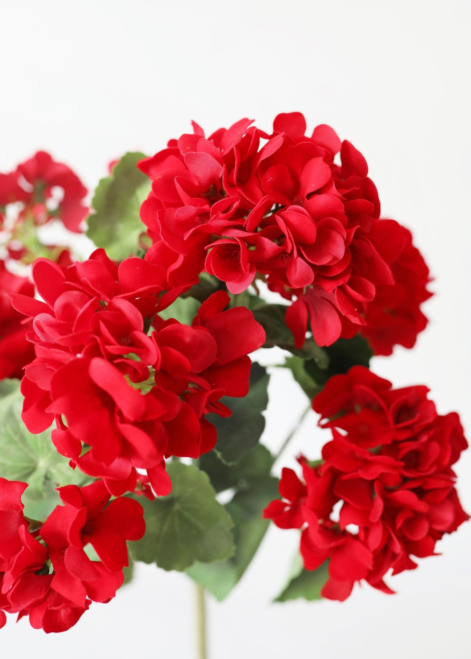 Outdoor Fake Flowers | Water Resistant Outdoor Red Geranium Bush - 18