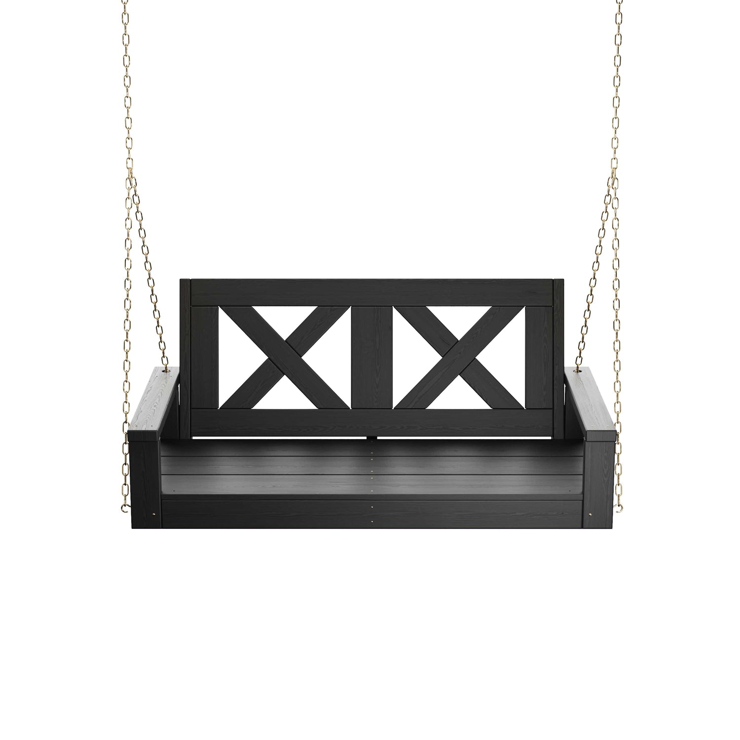 Porchgate Amish Heavy Duty 700 Lb 4-Foot Farmhouse Porch Swing - Tricorn Black