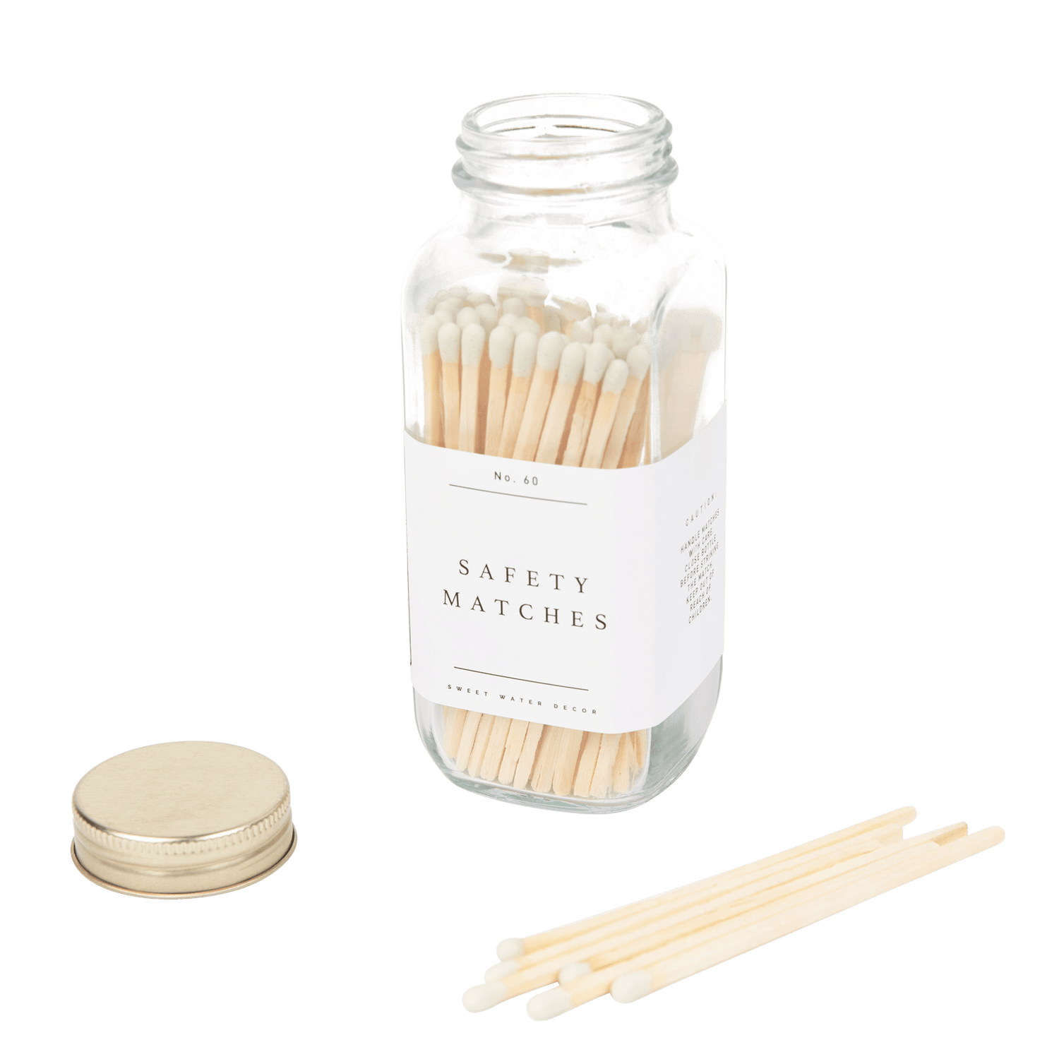 White Tip Safety Matches - 60 Count, 3.75