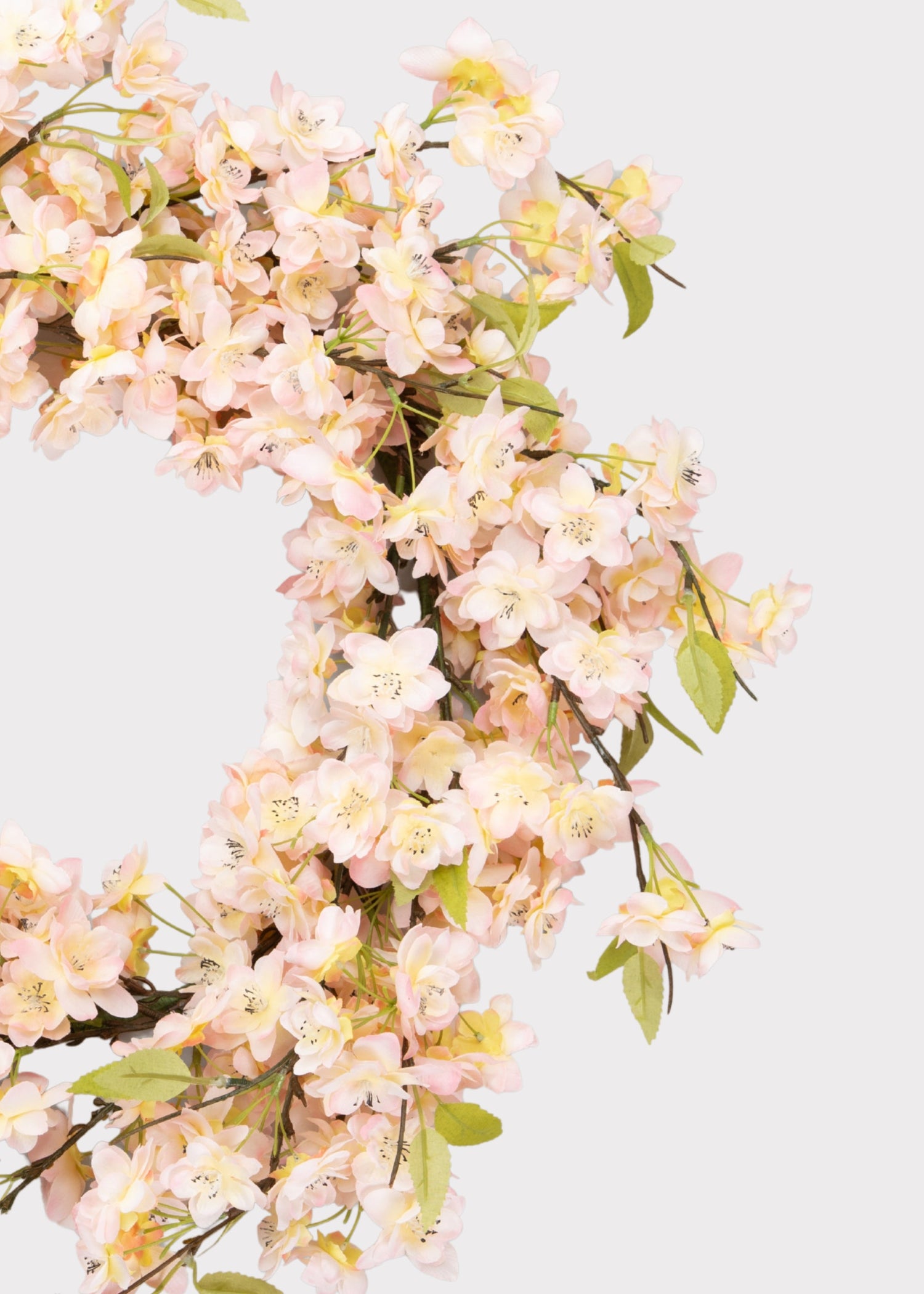 Fake Cherry Blossom Flower Wreath in Pink - 20