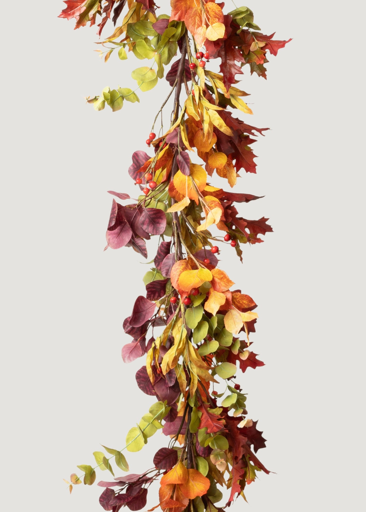 Deluxe Faux Eucalyptus Garland in Mixed Fall Hues - 78.5