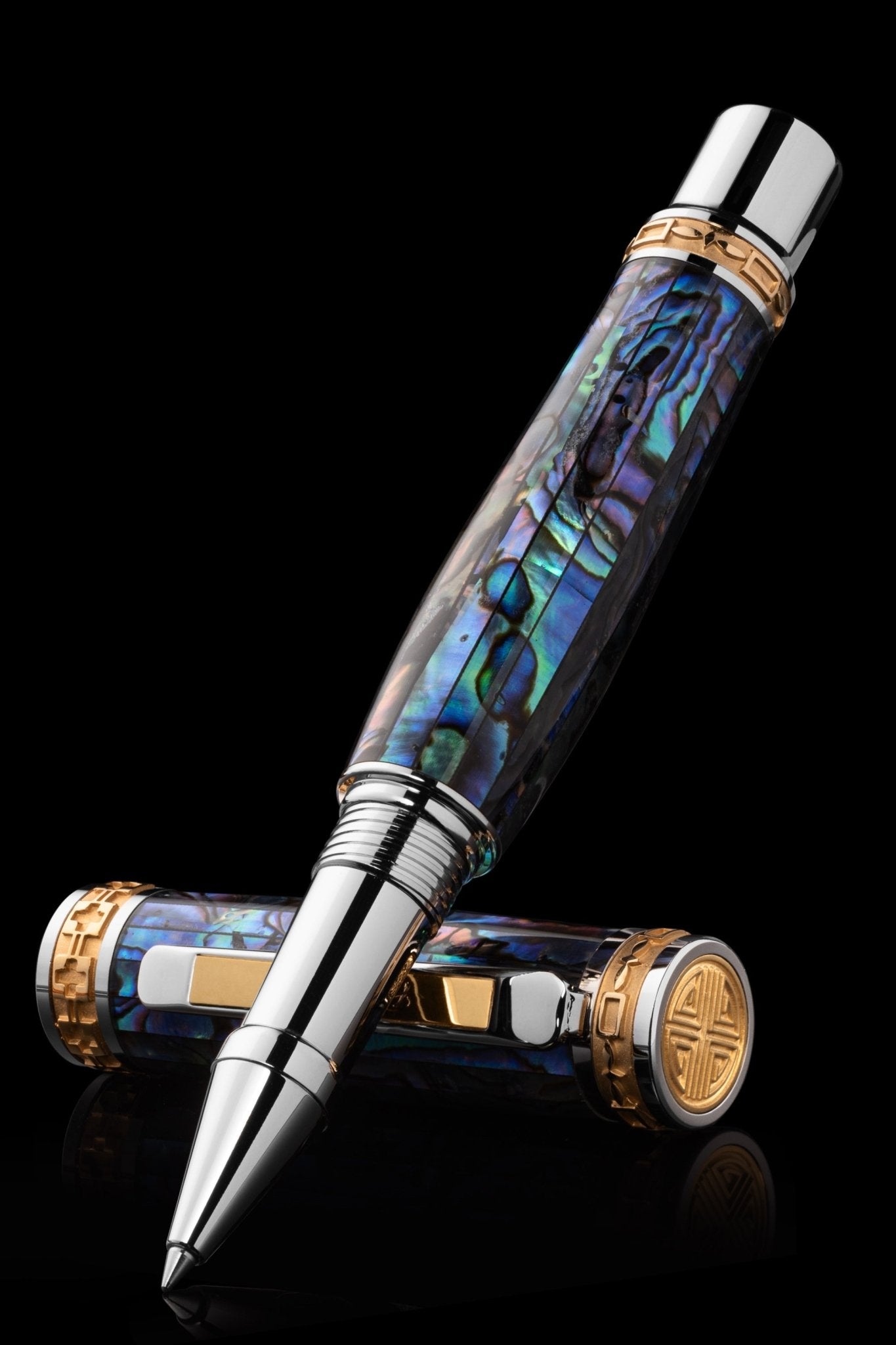 Closer Blue Abalone Shell Rollerball Pen