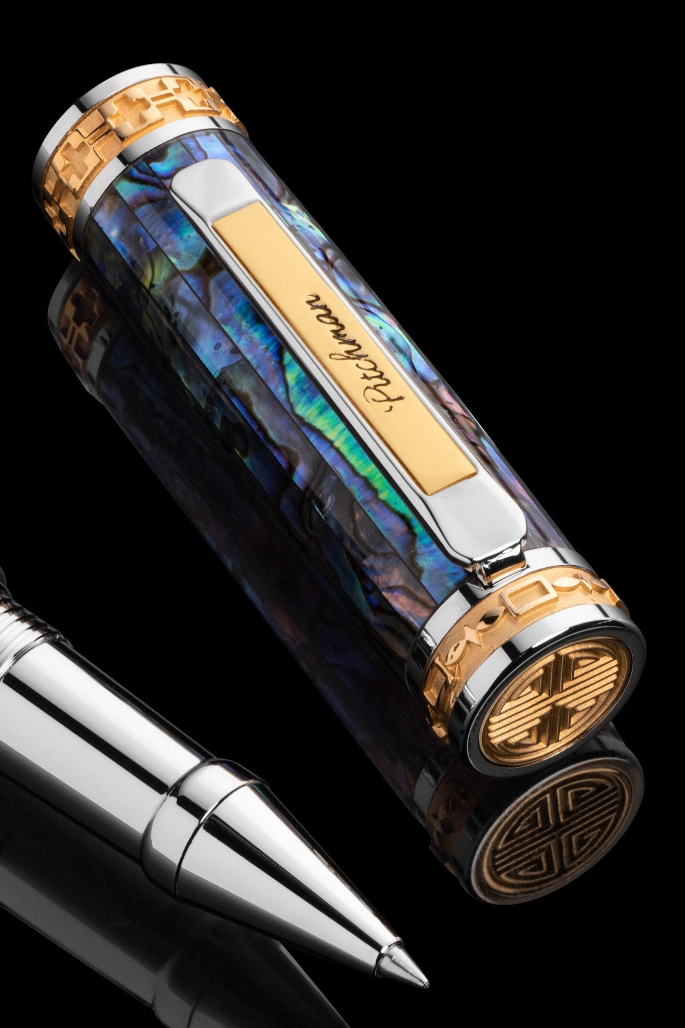 Closer Blue Abalone Shell Rollerball Pen