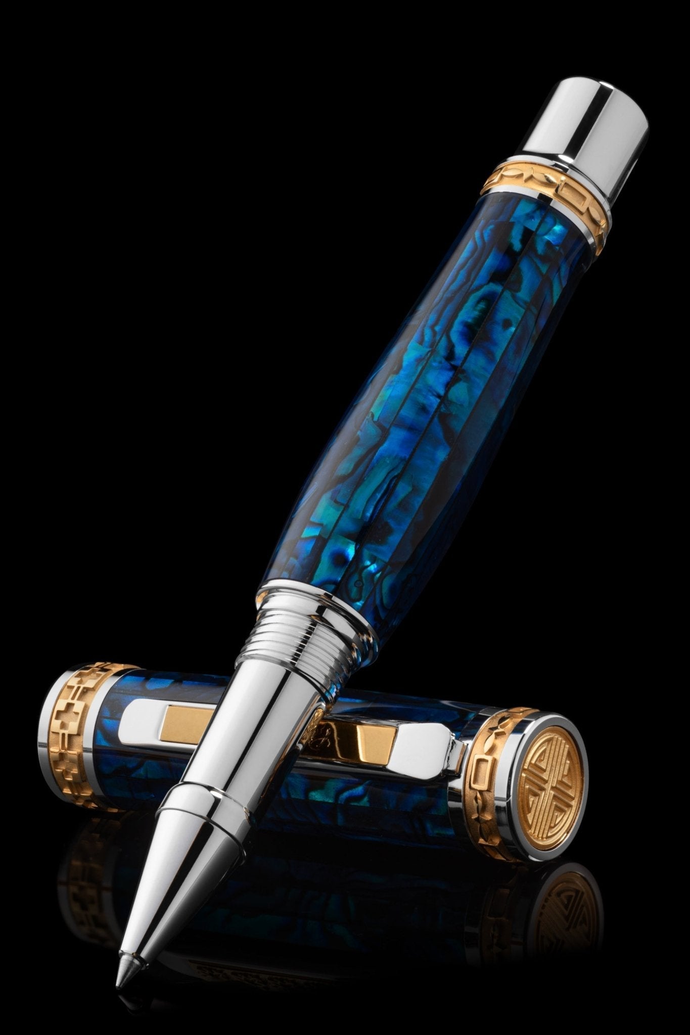 Closer LUXE Sapphire Abalone Shell Rollerball Pen