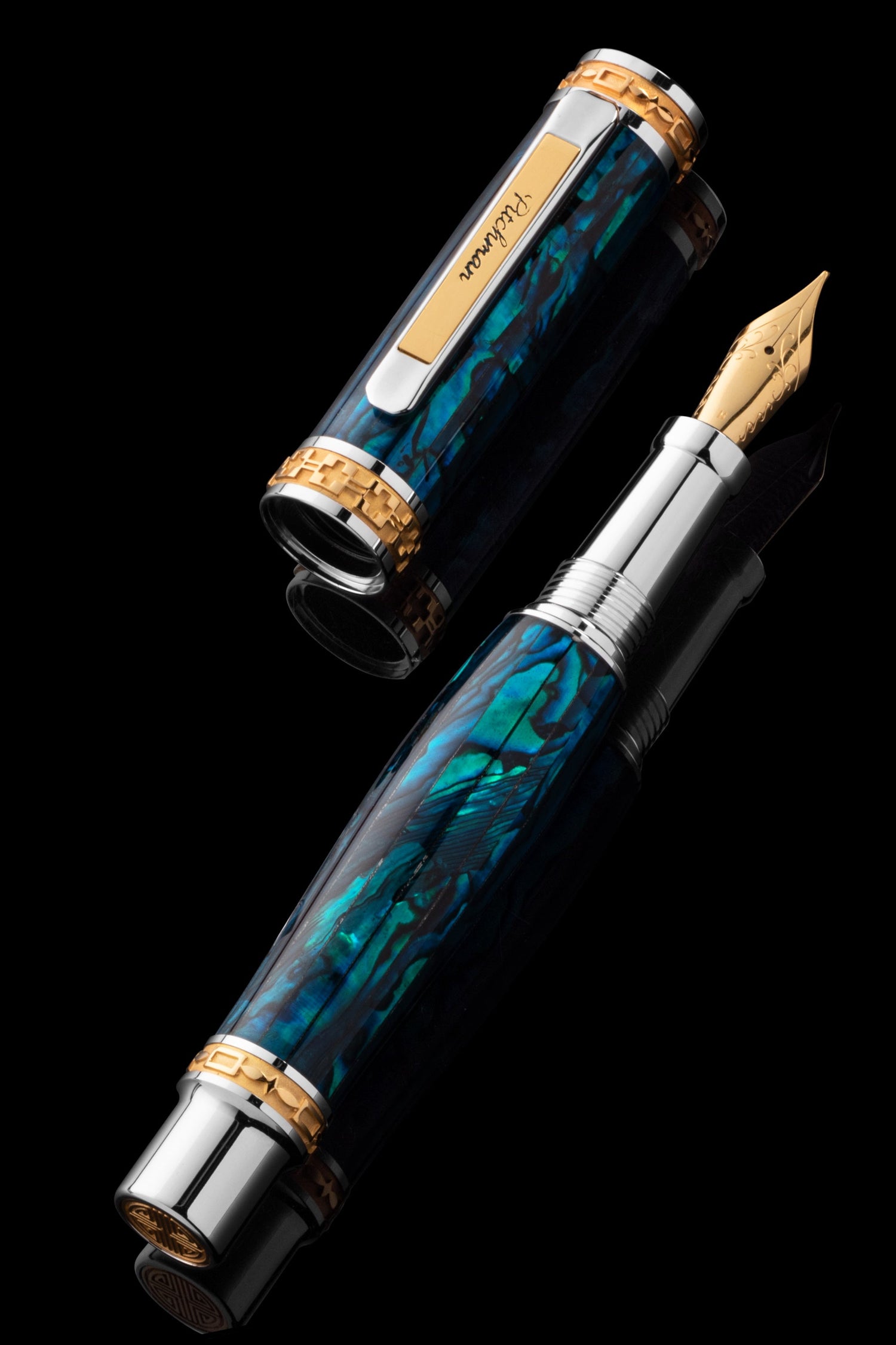 Closer Teal Abalone Shell Fountain Pen