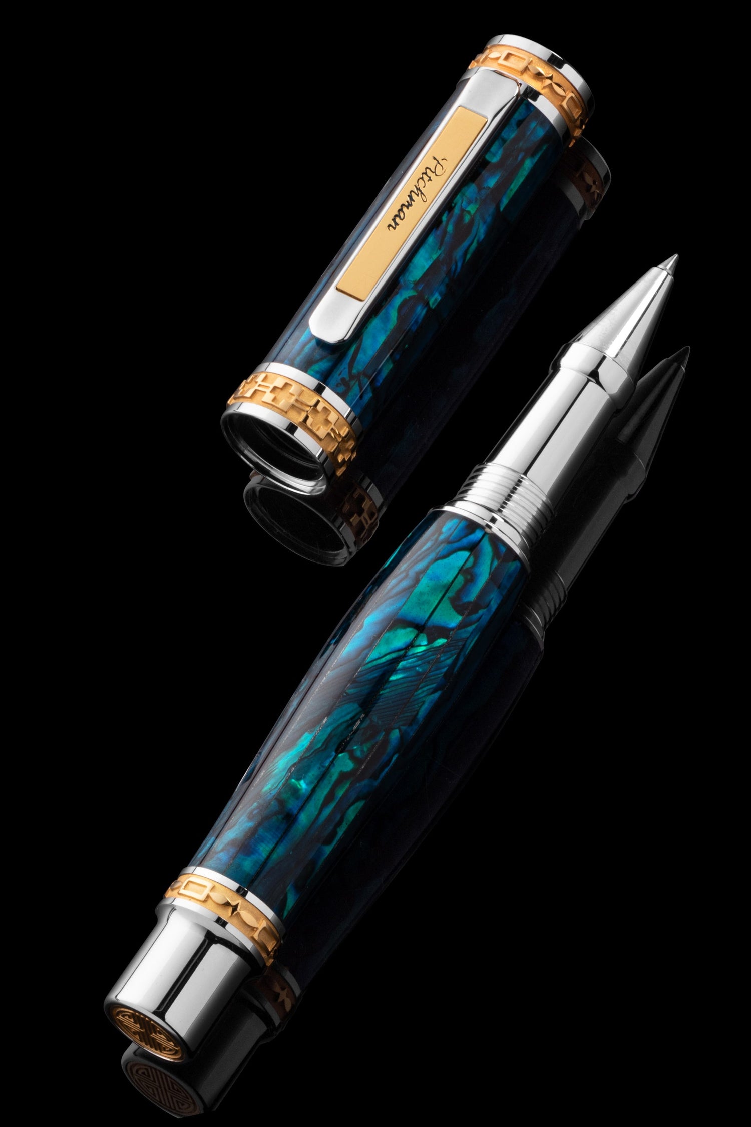 Closer Teal Abalone Shell Rollerball Pen
