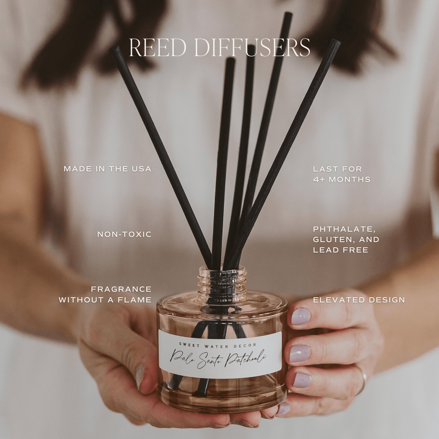 Palo Santo Patchouli Tinted Glass Jar Reed Diffuser