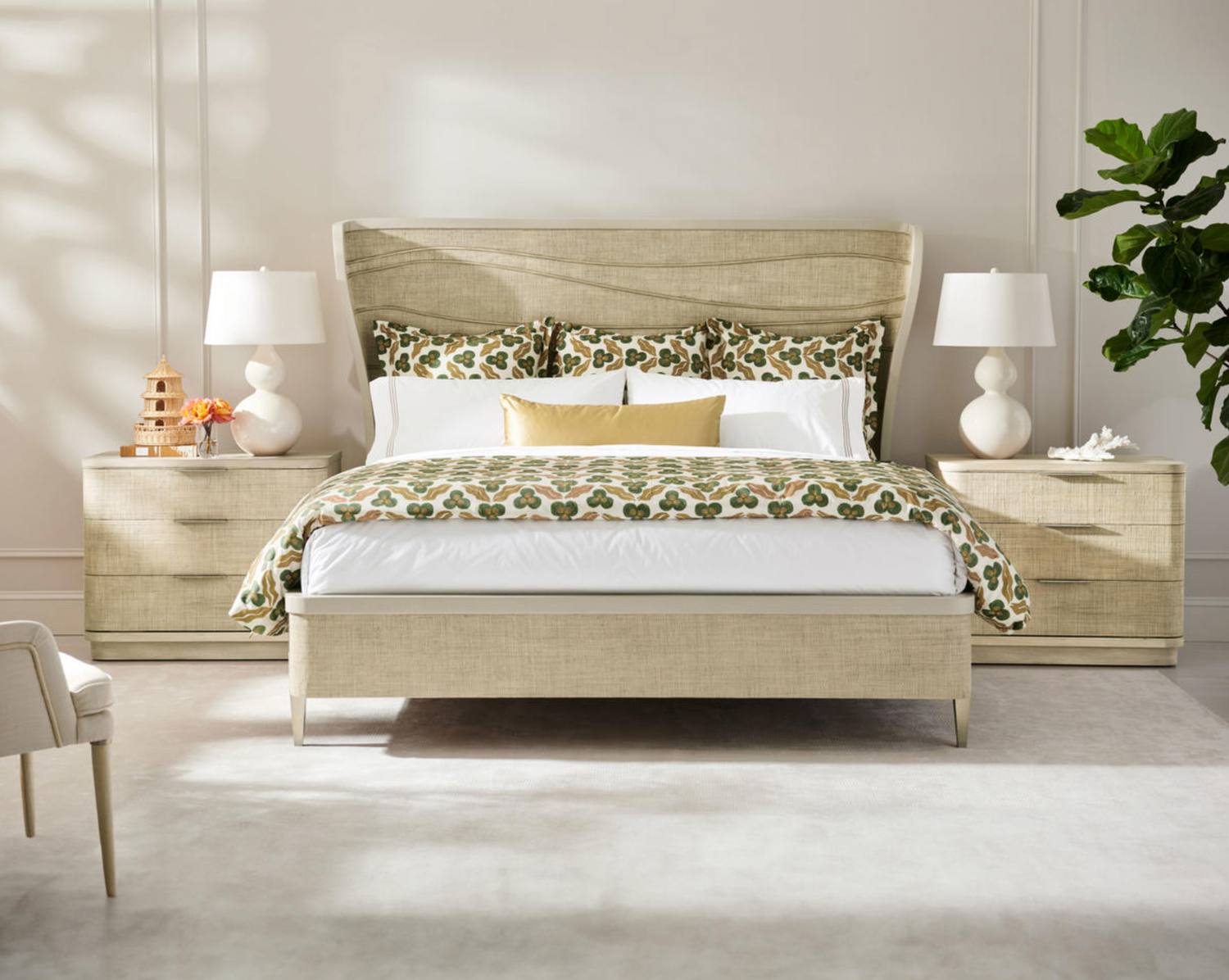 Seiche Large Grasscloth Nightstand