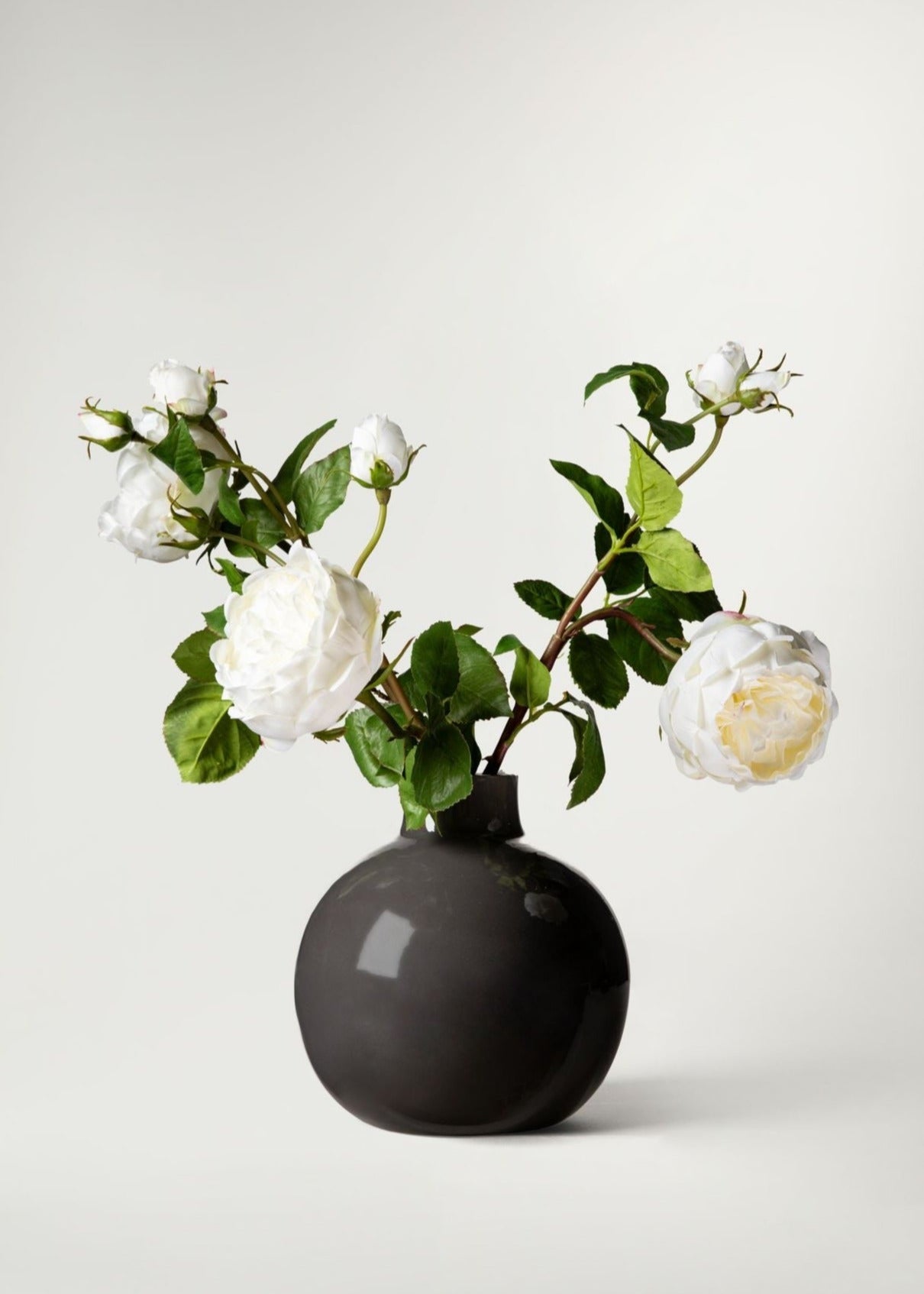 Real Touch Fake Flower English Rose with Bud - 21