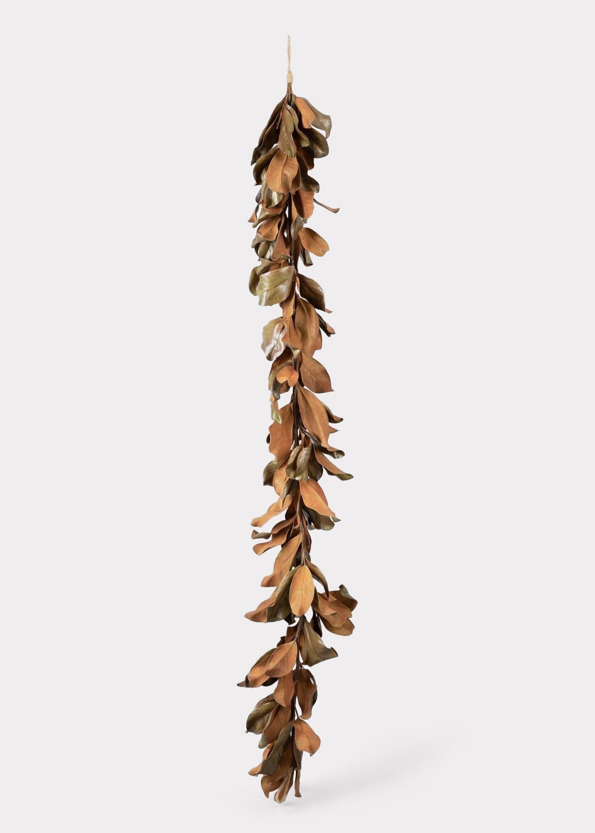 Deluxe Natural Touch Faux Magnolia Leaf Garland in Aged Brown- 79.5