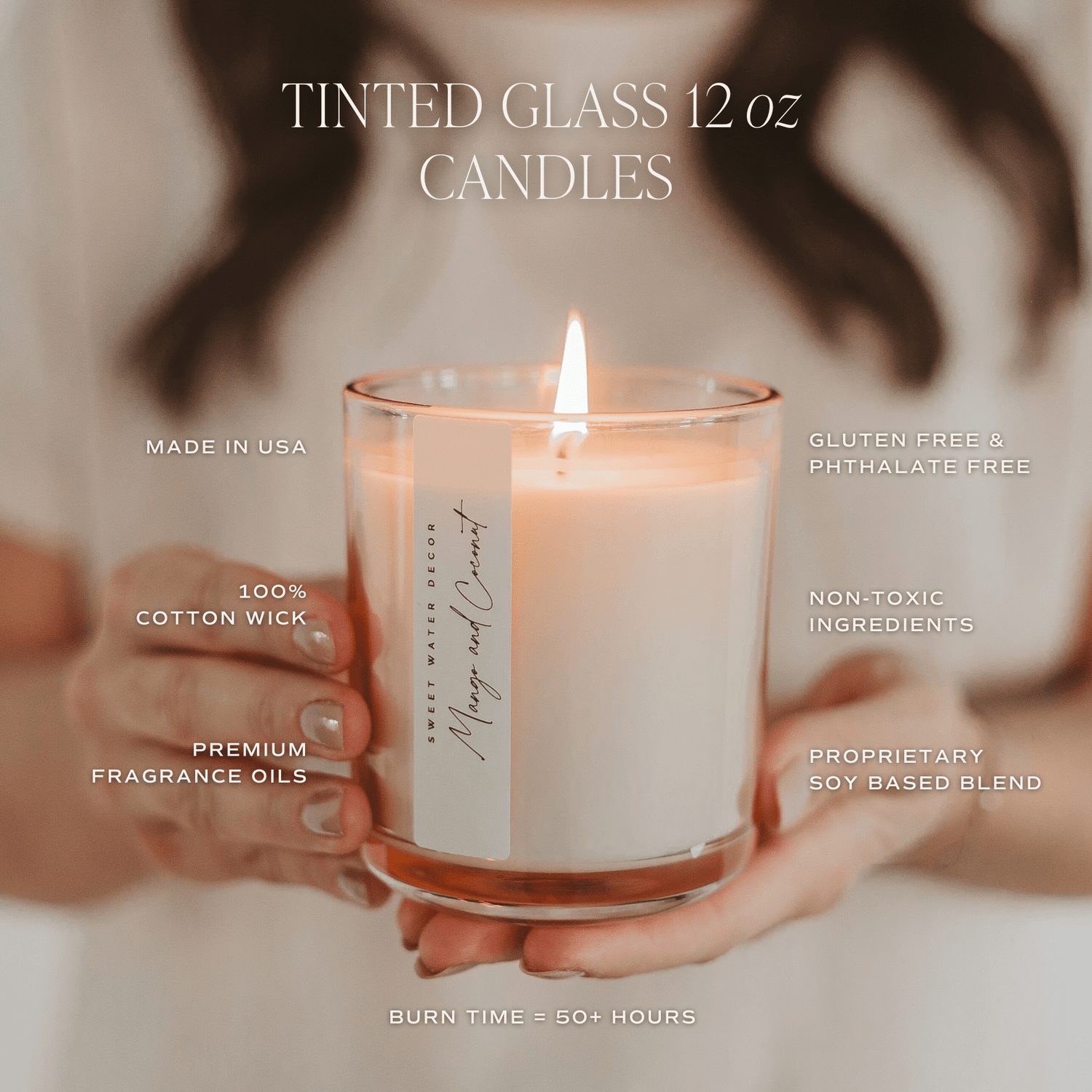 Christmas Tree Soy Candle - Tinted Glass Jar - 12 oz