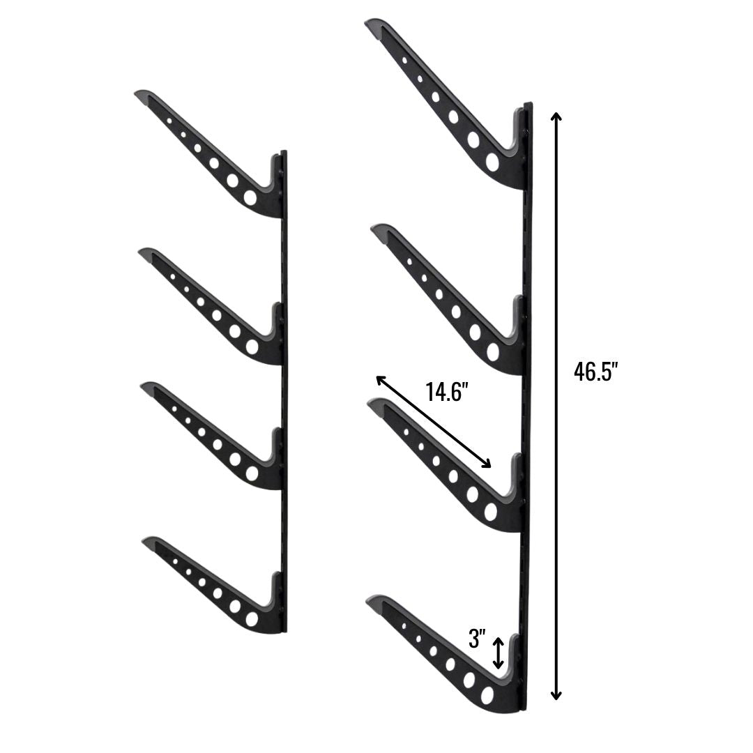 XSR Adjustable Wall Rack | Multi-Use | 4 Levels | Black