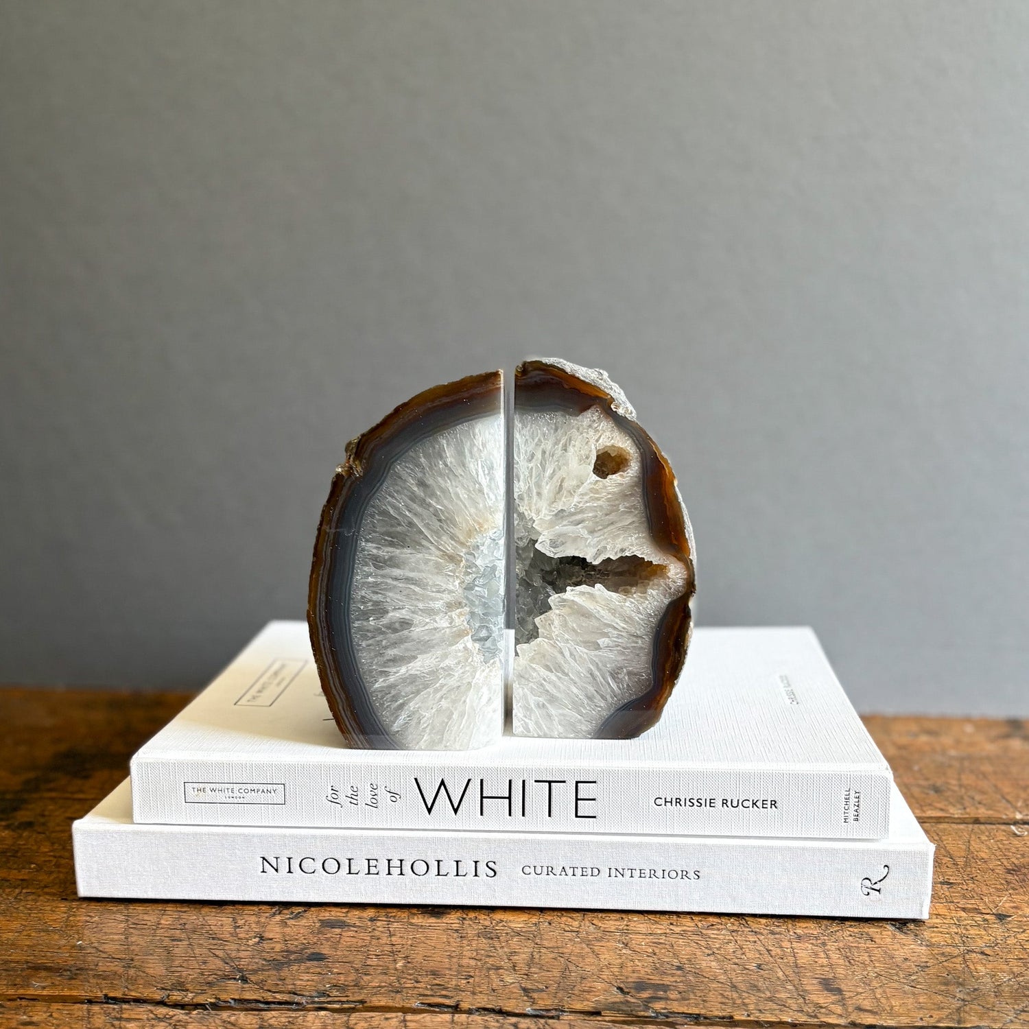 Agate Druzy Bookend Pair